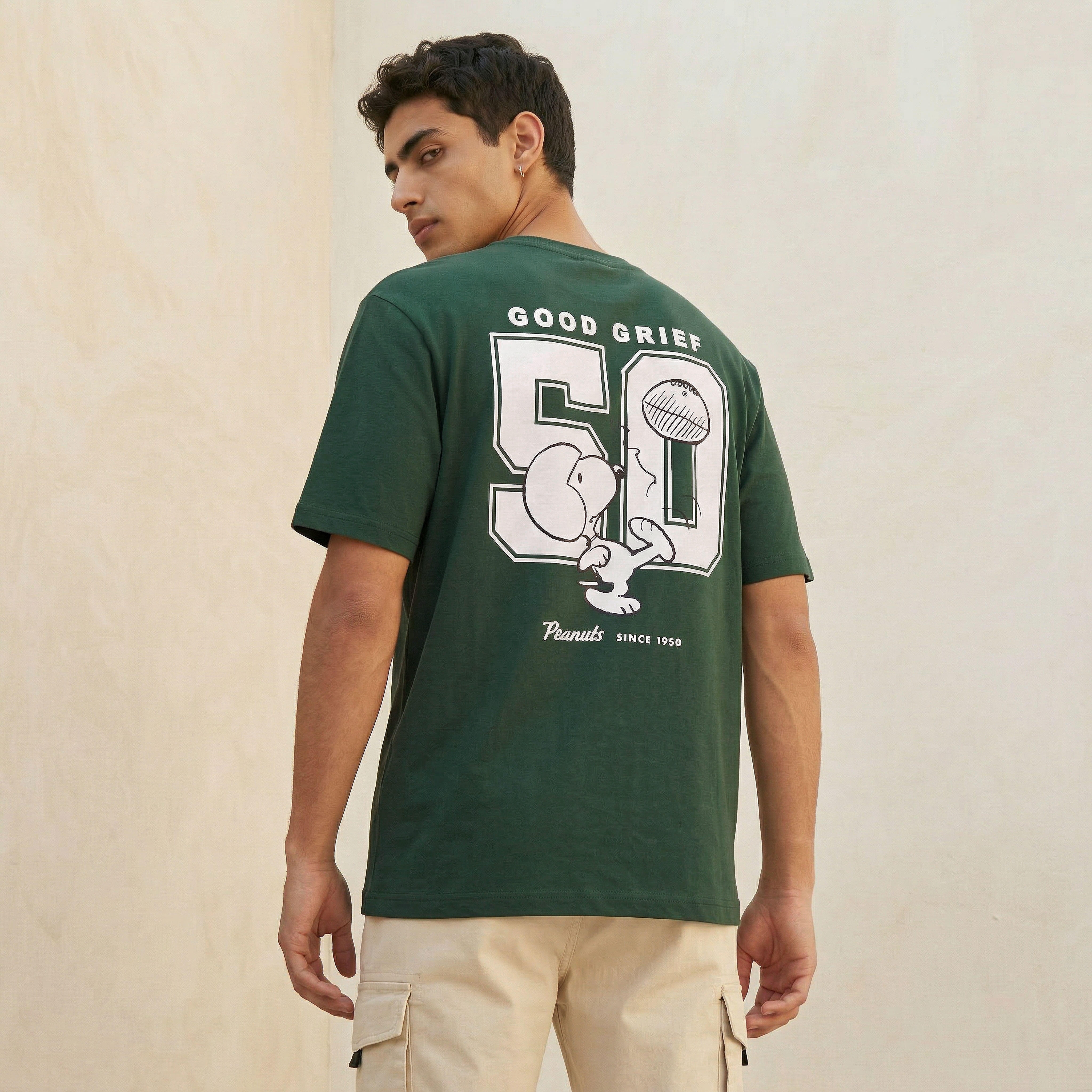 Men Regular Fit Crew Neck Short Sleeves Peanuts Print T-shirt-men-clothing-tshirtsandpolos-tshirts-image-1