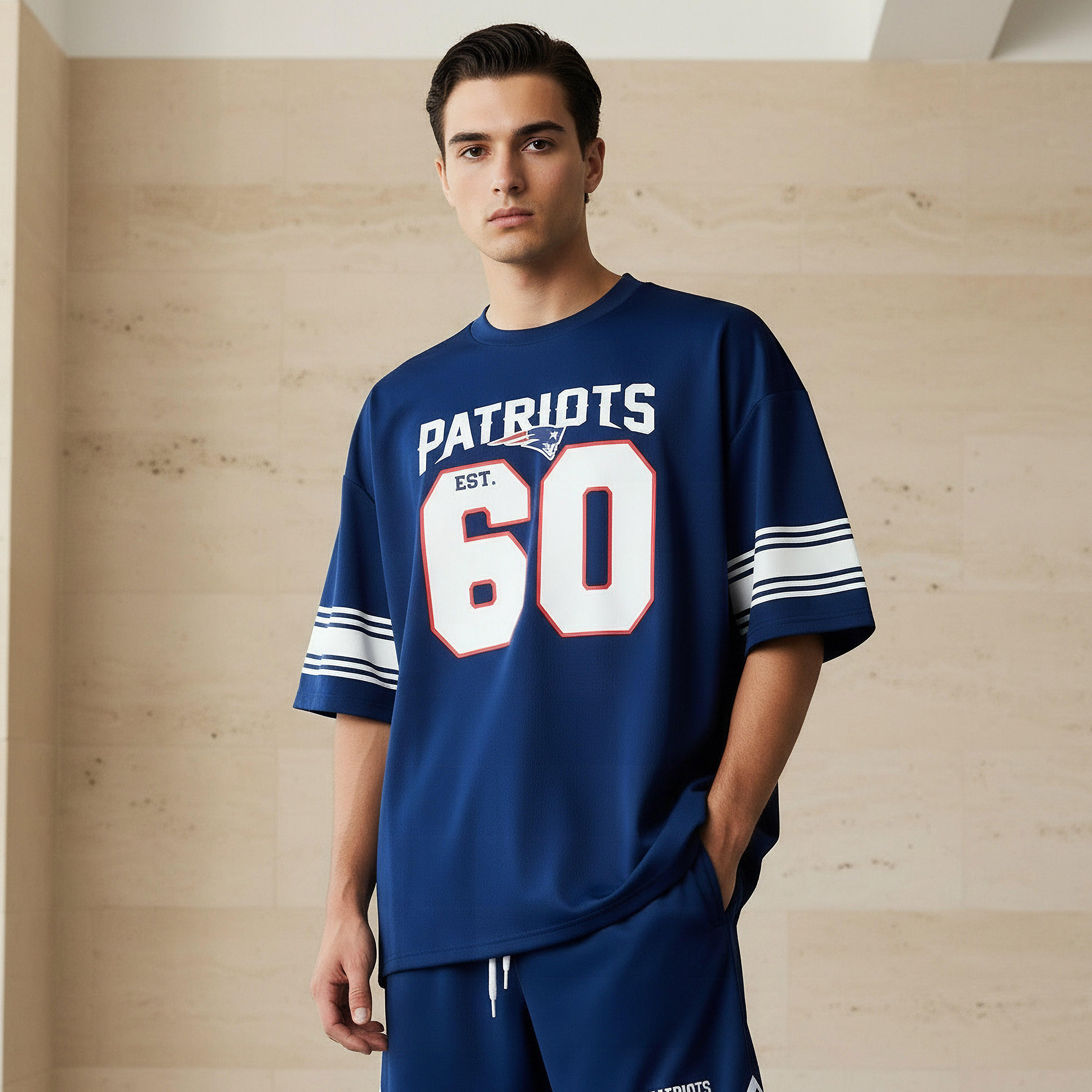 Men Relaxed Fit Round Neck Short Sleeves Green Bay Packers Print T-shirt-men-clothing-coordsets-image-1