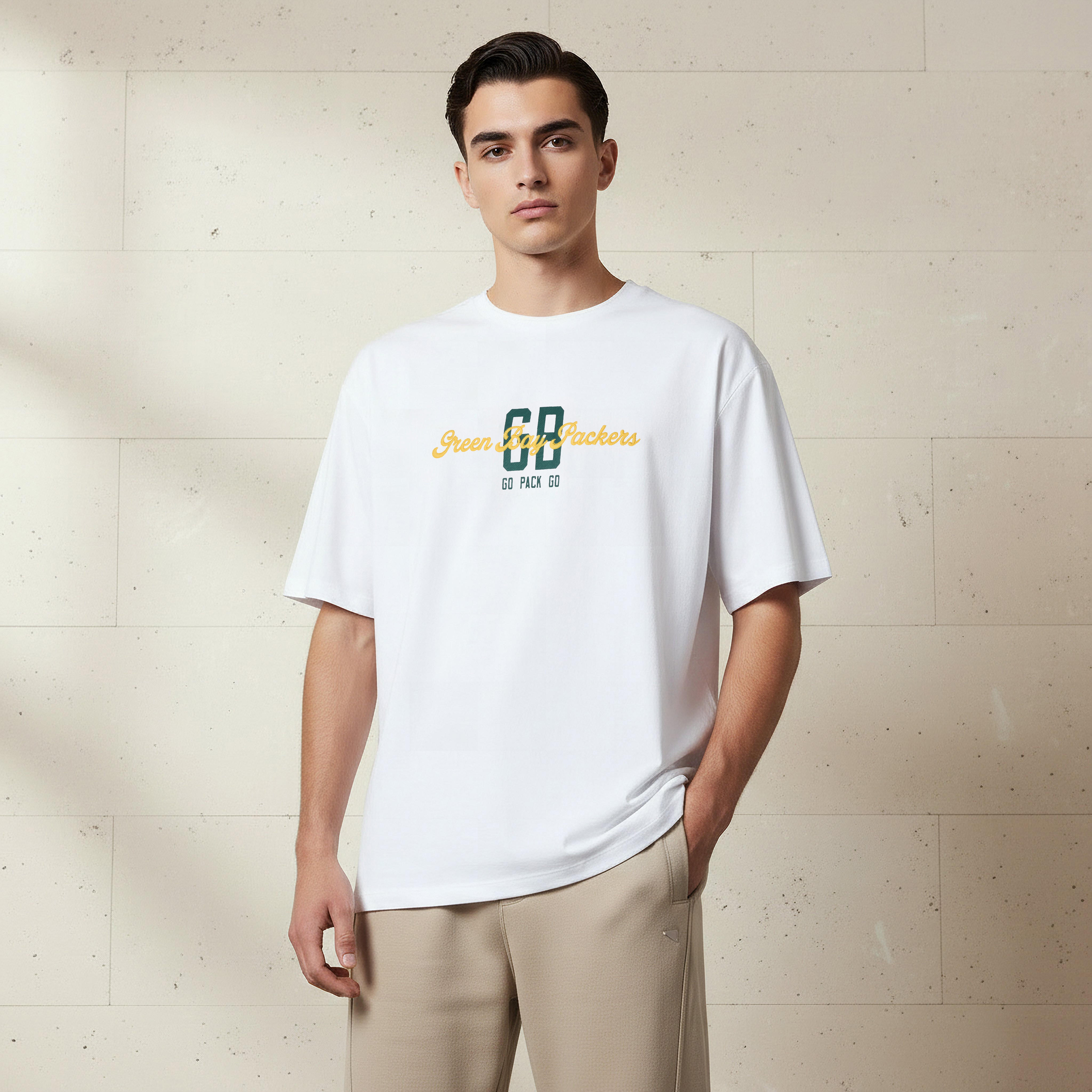 Green Bay Packers NFL Men Relaxed Fit Crew Neck Short Sleeves T-shirt-men-clothing-tshirtsandpolos-tshirts-image-1