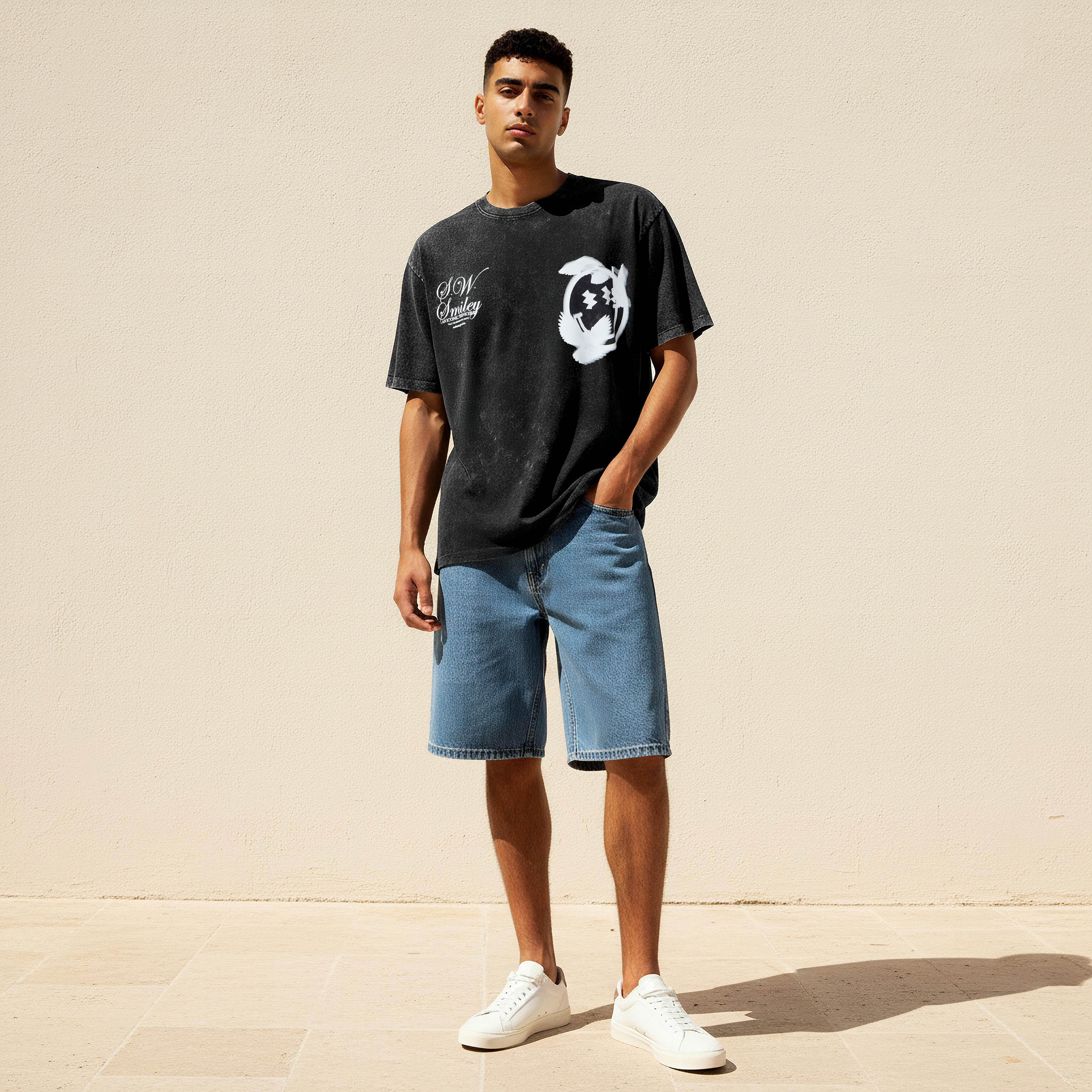Men Regular Fit Crew Neck Short Sleeve SmileyWorld Print T-shirt-men-clothing-tshirtsandpolos-tshirts-image-3
