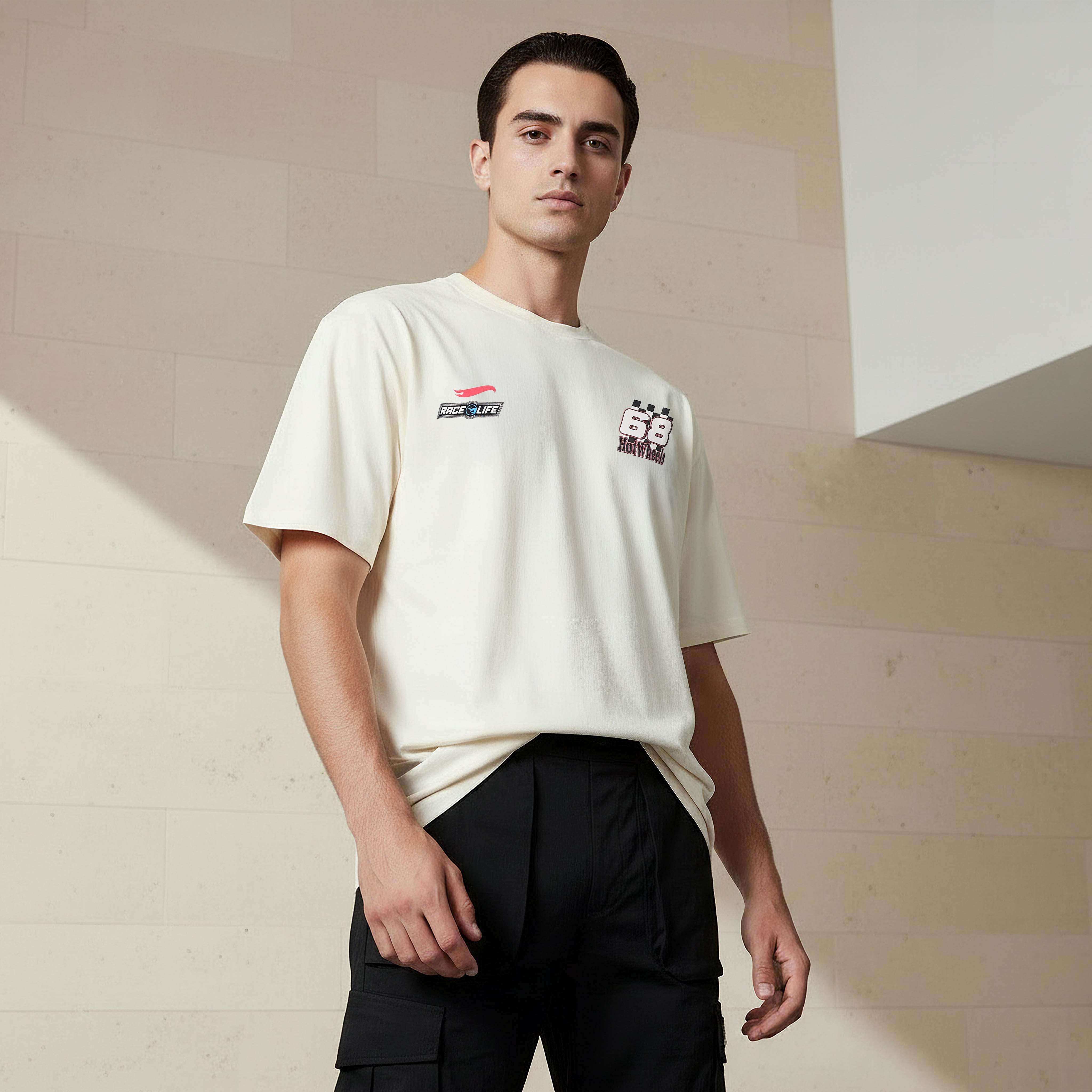 Men Regular Fit Crew Neck Short Sleeves Hot Wheels Print T-shirt-men-clothing-tshirtsandpolos-tshirts-image-1