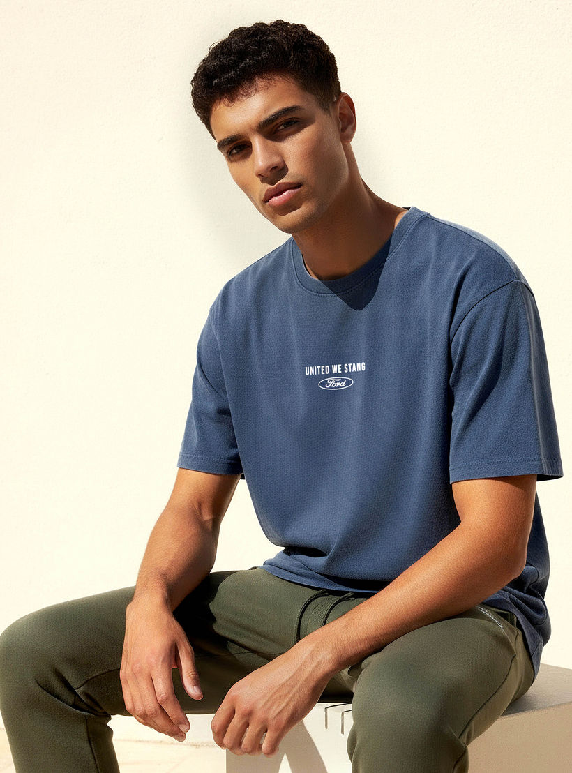 Men Regular Fit Crew Neck Short Sleeve Ford Print T-shirt-men-clothing-tshirtsandpolos-tshirts-image-1