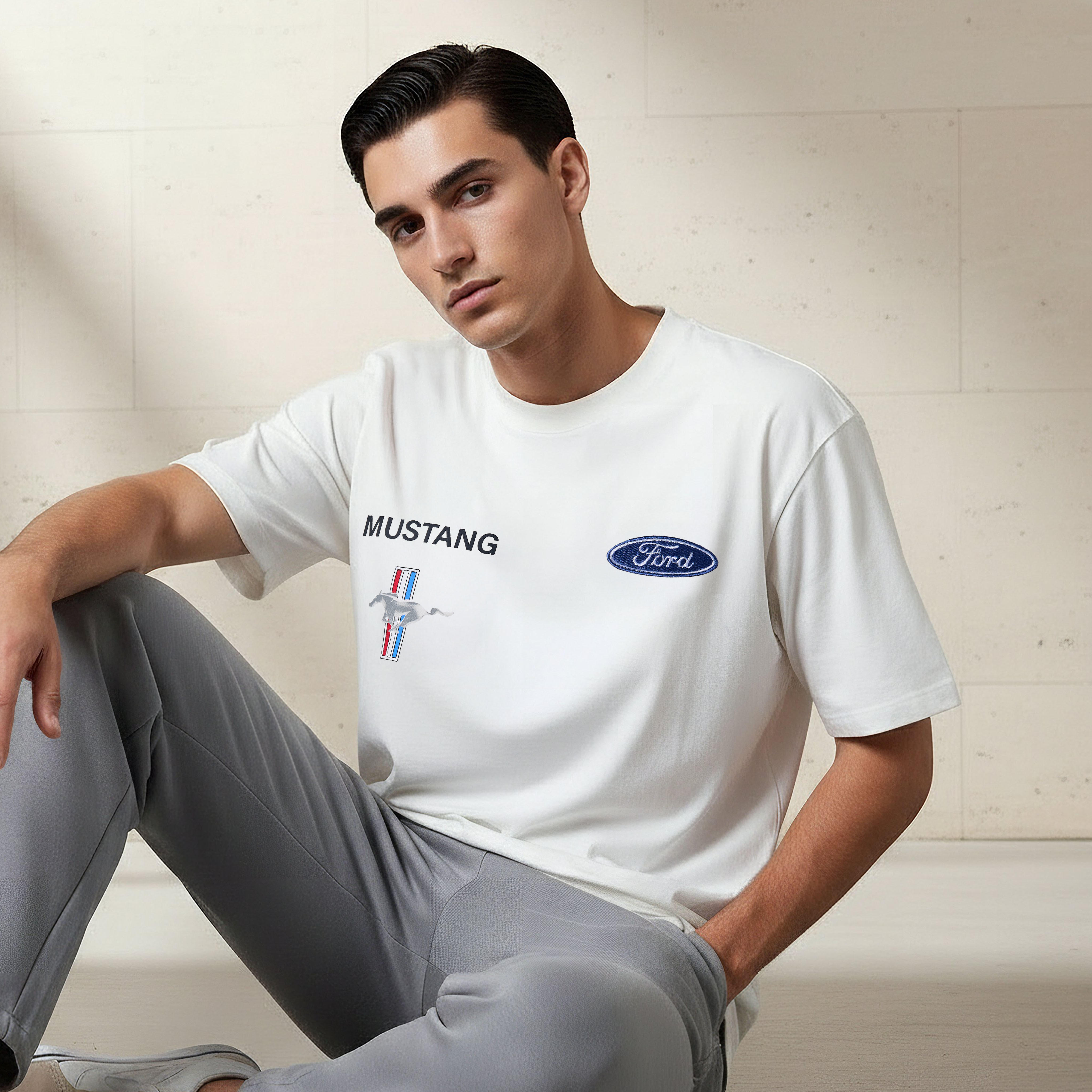 Men Regular Fit Crew Neck Short Sleeves Ford Print T-shirt-men-clothing-tshirtsandpolos-tshirts-image-1