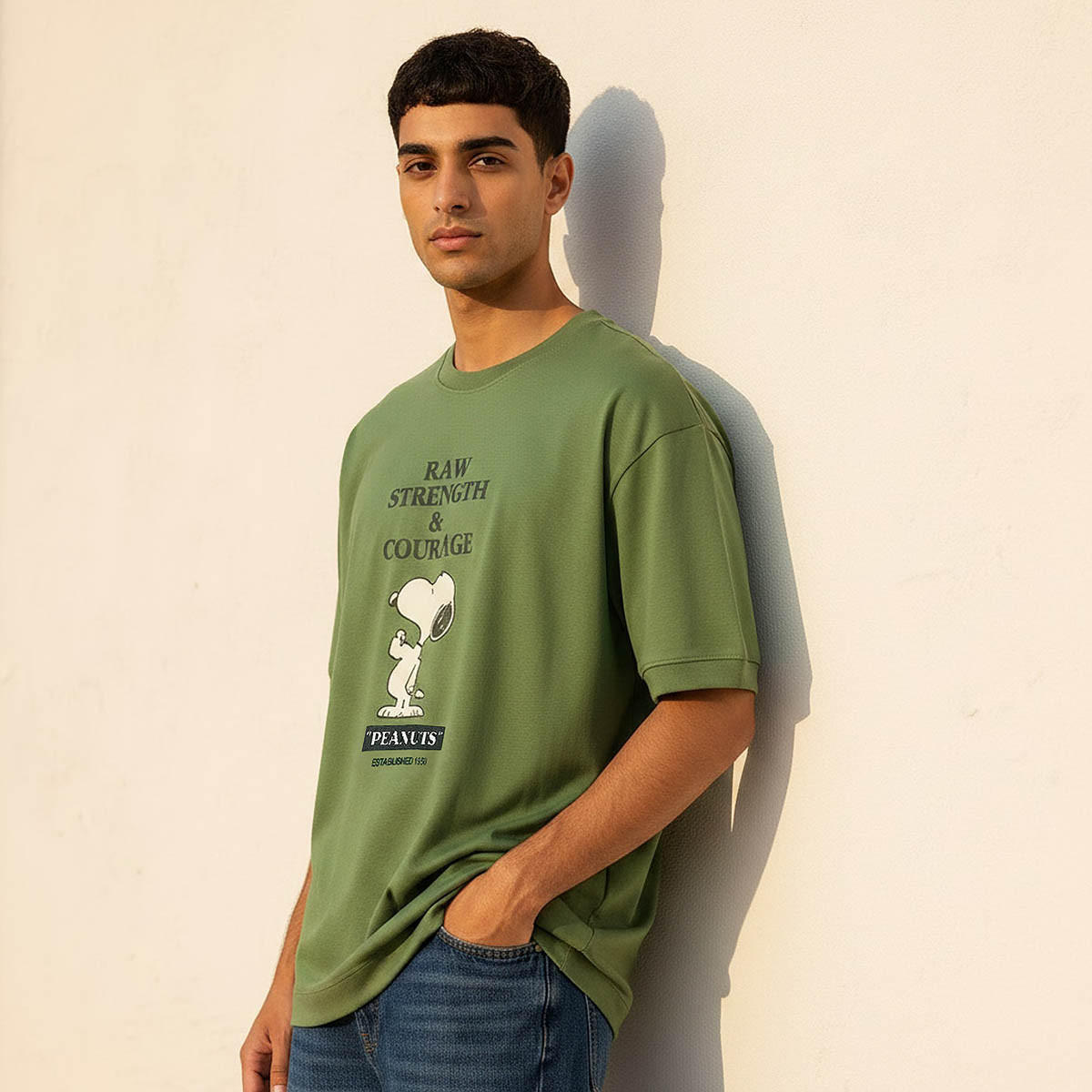 Snoopy Crew Neck Short Sleeves Printed T-shirt-men-clothing-tshirtsandpolos-tshirts-image-1