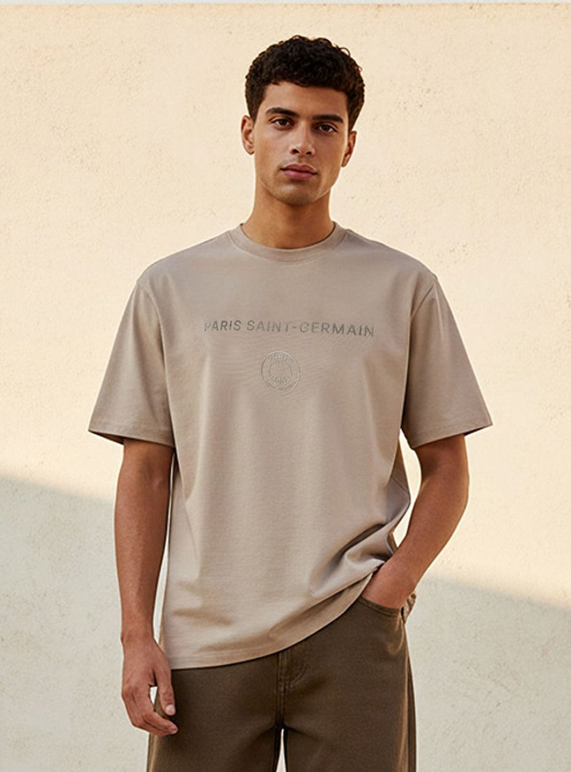 تيشيرت بياقة ضيقة وأكمام قصيرة وقصة عادية من باريس سان جيرمان-men-clothing-tshirtsandpolos-tshirts-image-1