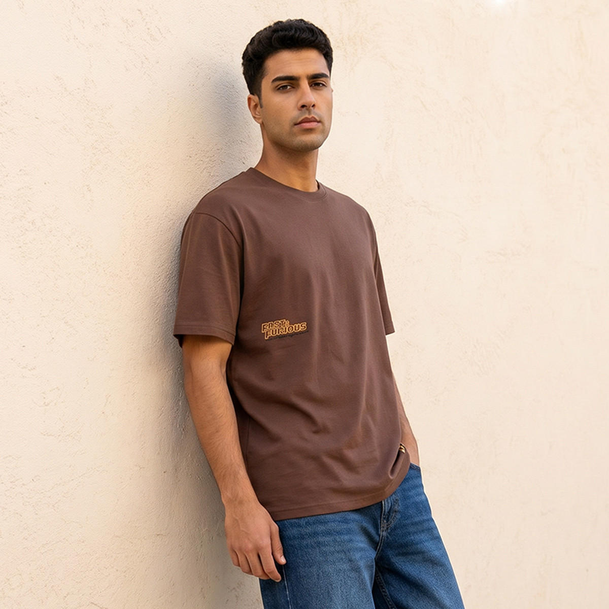تيشيرت بطبعات وقصة عادية وياقة ضيقة وأكمام قصيرة من فاست آند فيوريوس-men-clothing-tshirtsandpolos-tshirts-image-1