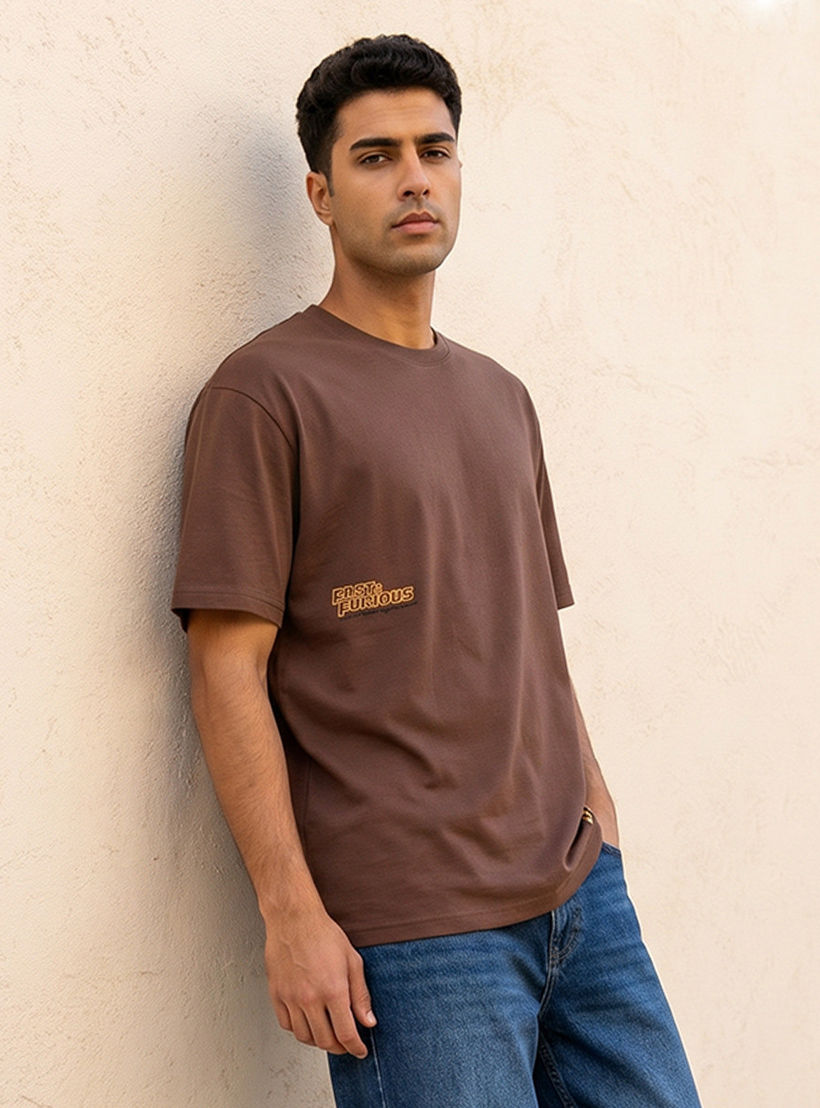 تيشيرت بطبعات وقصة عادية وياقة ضيقة وأكمام قصيرة من فاست آند فيوريوس-men-clothing-tshirtsandpolos-tshirts-image-1