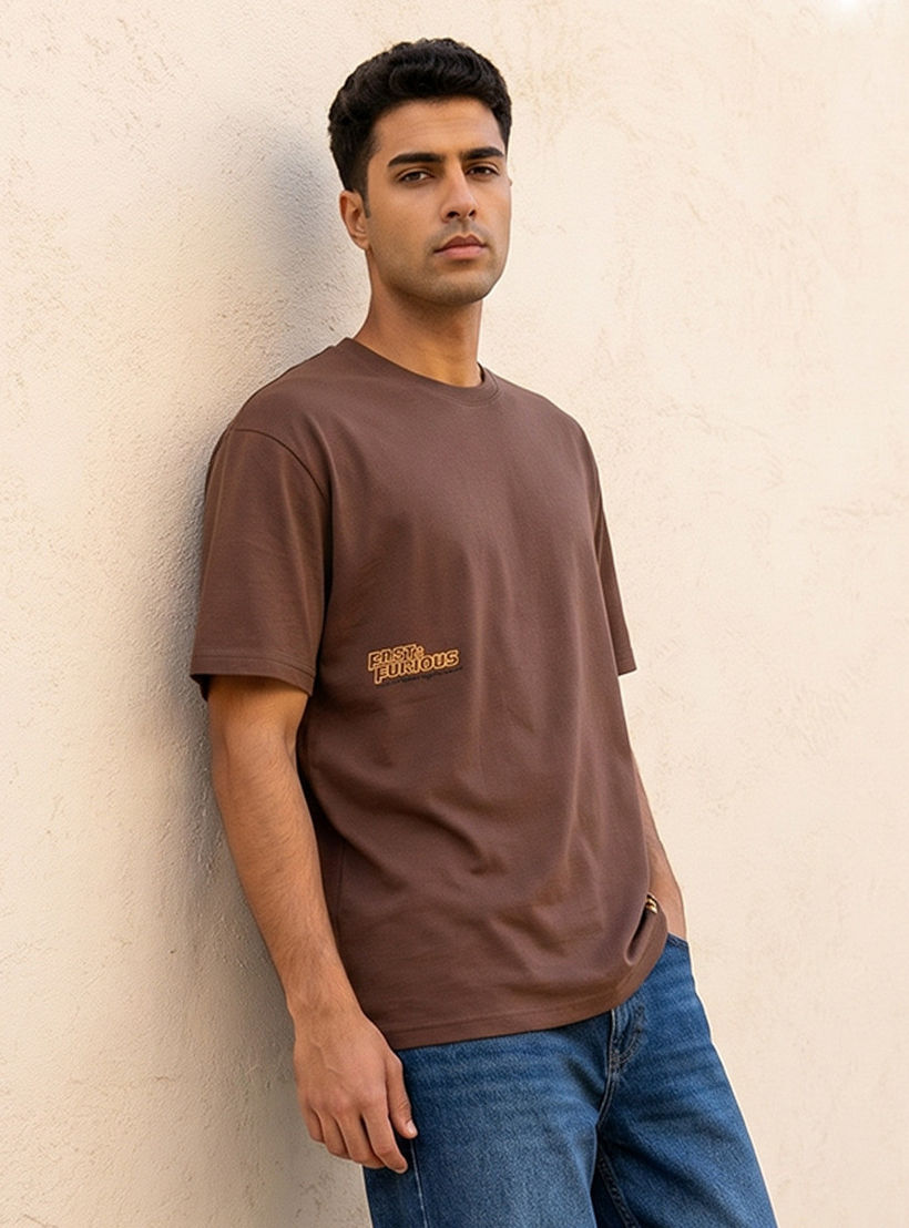 تيشيرت بطبعات وقصة عادية وياقة ضيقة وأكمام قصيرة من فاست آند فيوريوس-men-clothing-tshirtsandpolos-tshirts-image-1