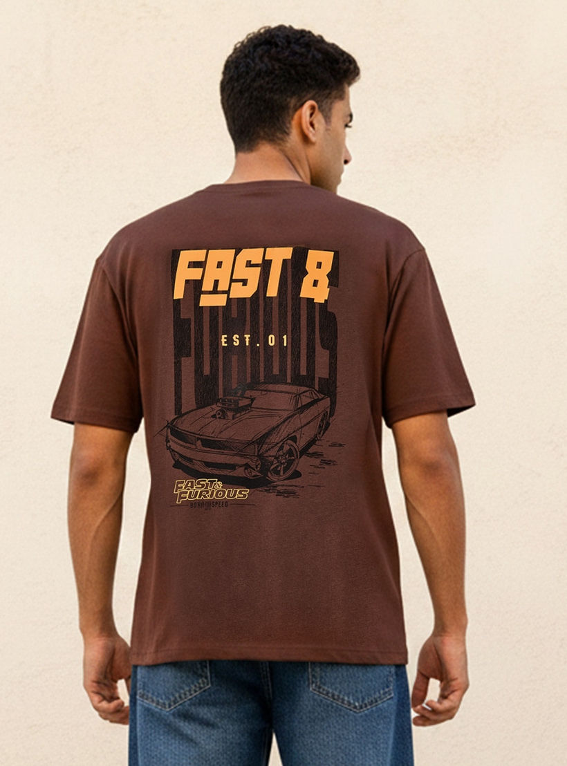 تيشيرت بطبعات وقصة عادية وياقة ضيقة وأكمام قصيرة من فاست آند فيوريوس-men-clothing-tshirtsandpolos-tshirts-image-4