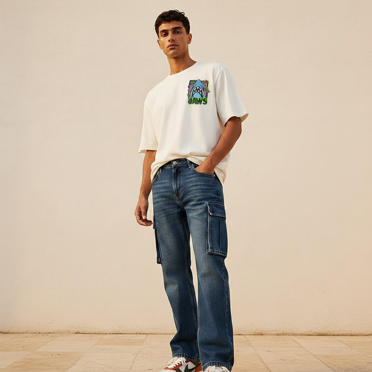 Jaws Men Regular Fit Crew Neck Short Sleeve T-shirt-men-clothing-tshirtsandpolos-tshirts-image-3