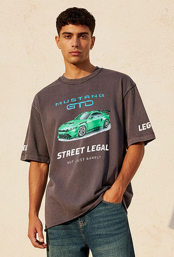 Ford Mustang Men Regular Fit Crew Neck Short Sleeves T-shirt-men-clothing-tshirtsandpolos-image-1