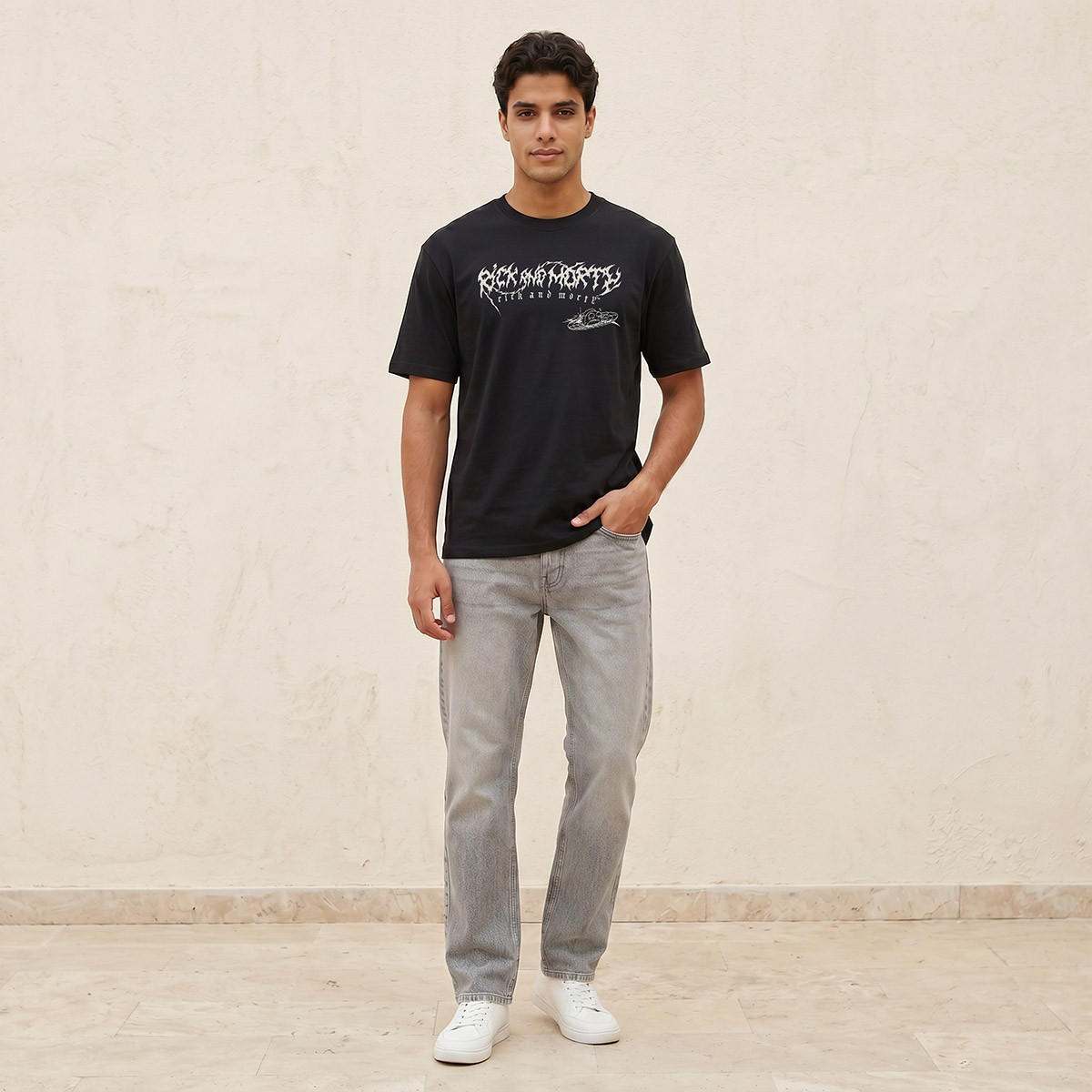 تيشيرت بياقة دائرية وأكمام قصيرة بقصة عادية من ريك أند مورتي-men-clothing-tshirtsandpolos-tshirts-image-3