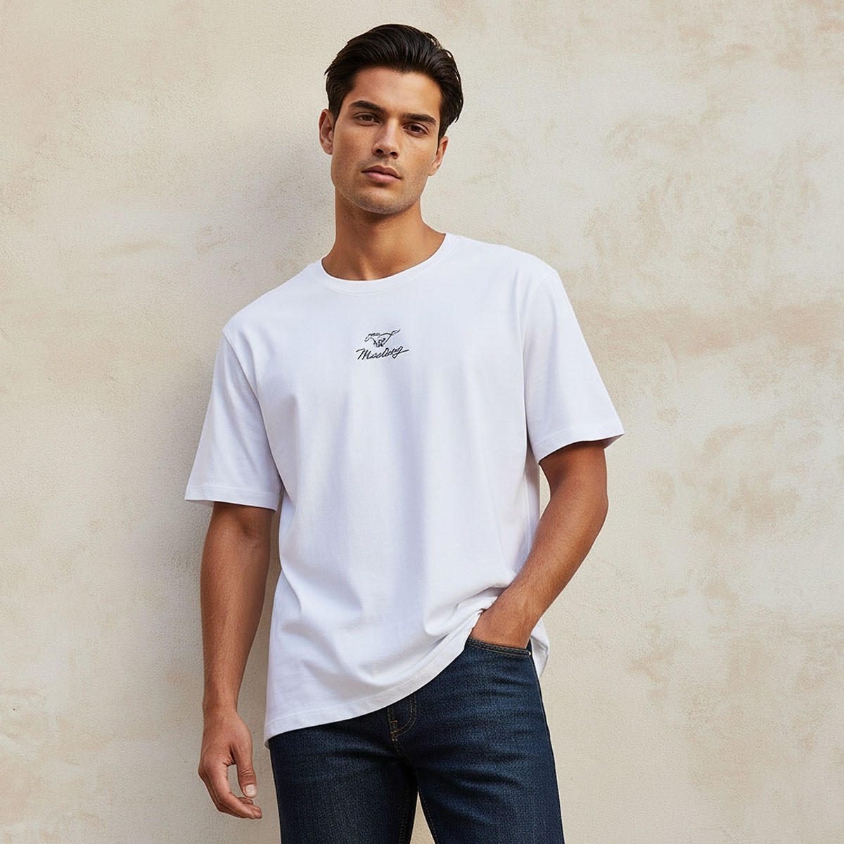 Mustang Regular Fit Crew Neck Short Sleeves Printed T-shirt-men-clothing-tshirtsandpolos-tshirts-image-1