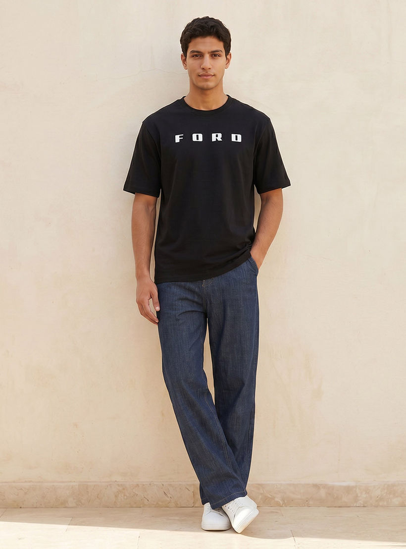 تيشيرت بياقة دائرية وأكمام قصيرة بقصة عادية من فورد-men-clothing-tshirtsandpolos-tshirts-image-3