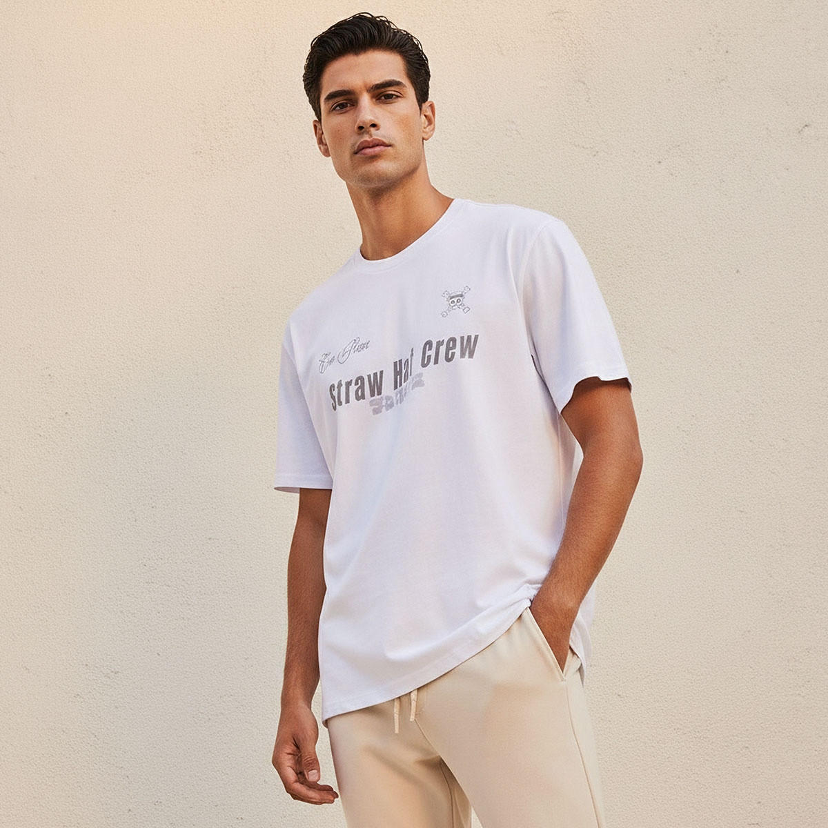 One Piece Regular Fit Crew Neck Short Sleeves Printed T-shirt-men-clothing-tshirtsandpolos-tshirts-image-1