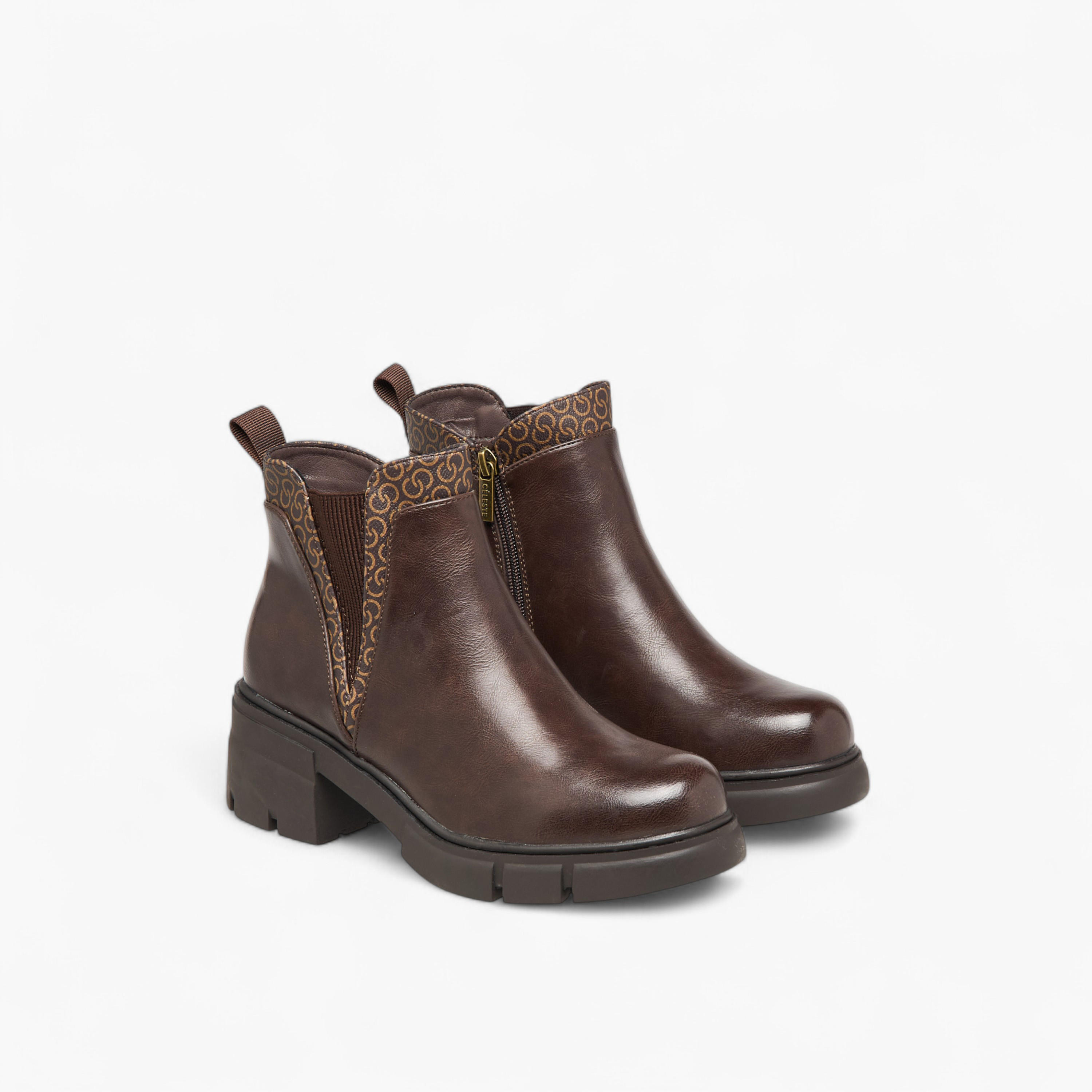 بوت سادة بطول الكاحل وسحاب إغلاق للنساء من سيليست-women-shoes-boots-image-1