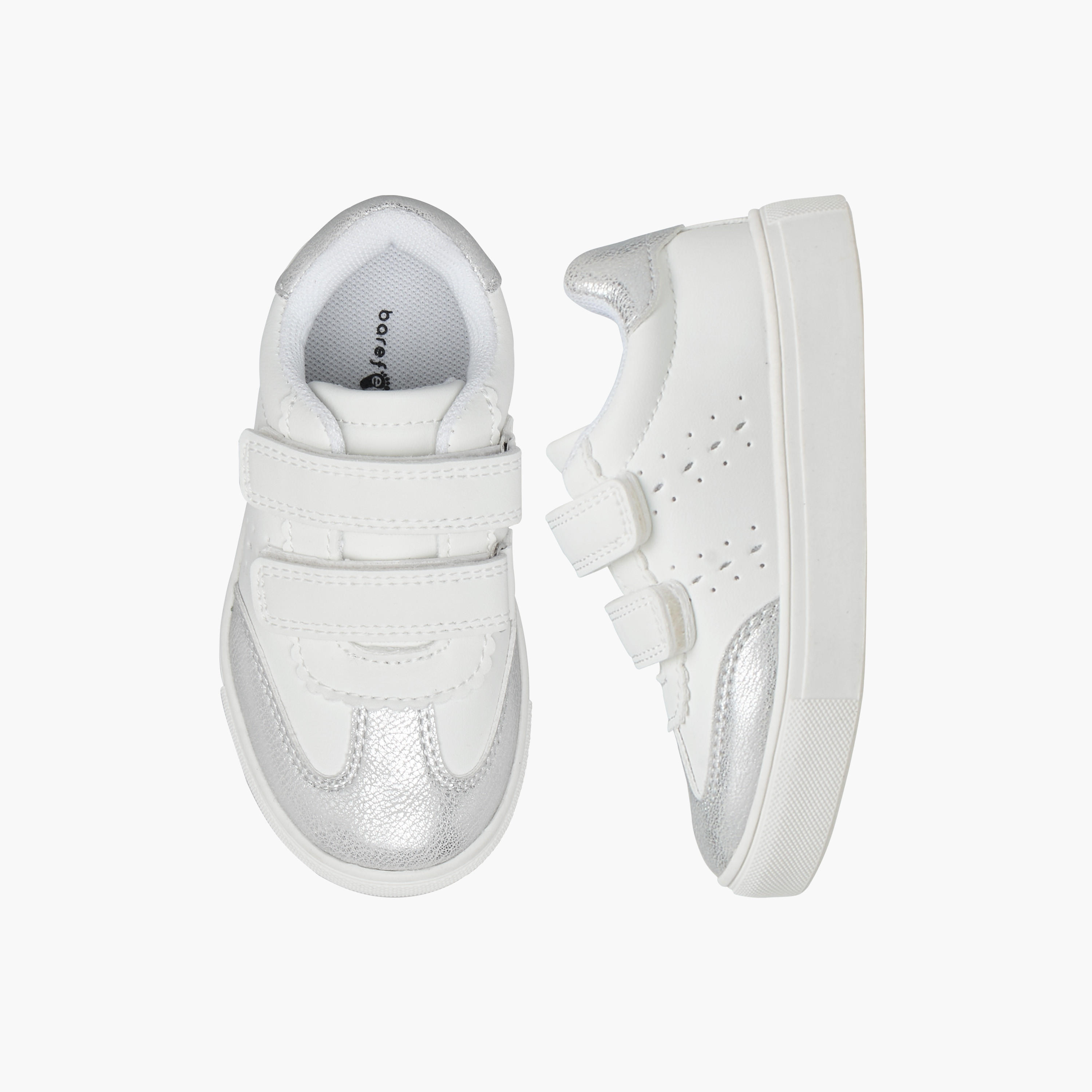 Barefeet Panelled Sneakers with Hook and Loop Closure-girls-shoes-sneakers-image-1