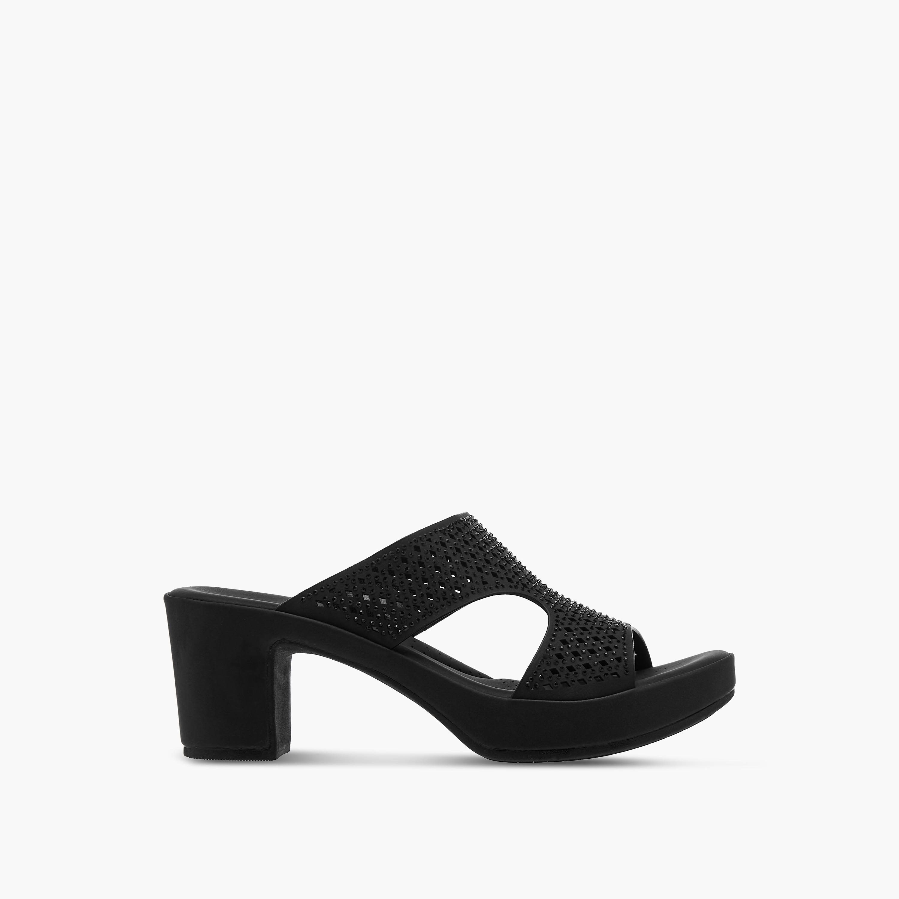Le Confort Laser Cut Detail Slip-On Comfort Sandals with Block Heels-women-shoes-sandals-heeled-image-3