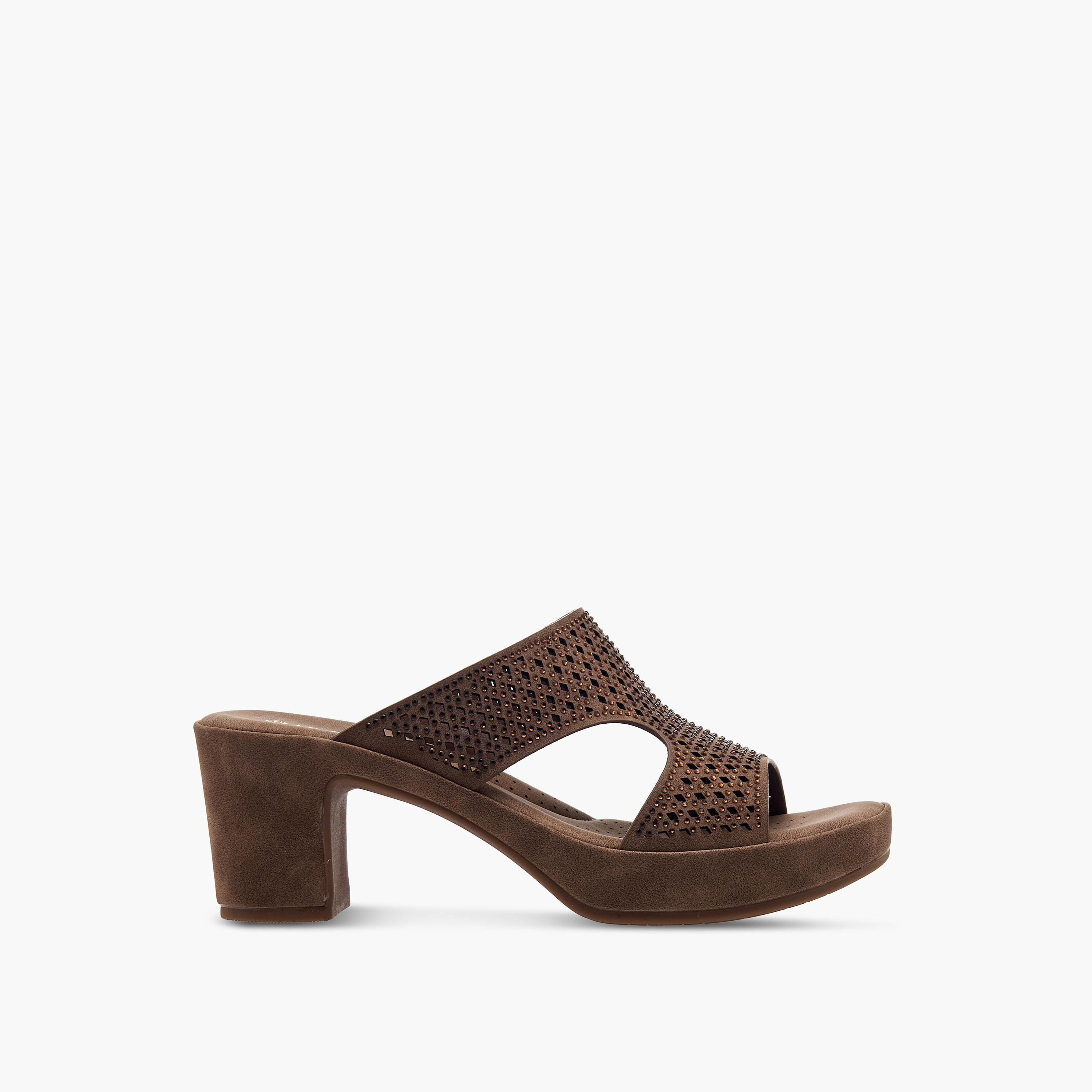 Le Confort Laser Cut Detail Slip-On Comfort Sandals with Block Heels-women-shoes-sandals-heeled-image-3