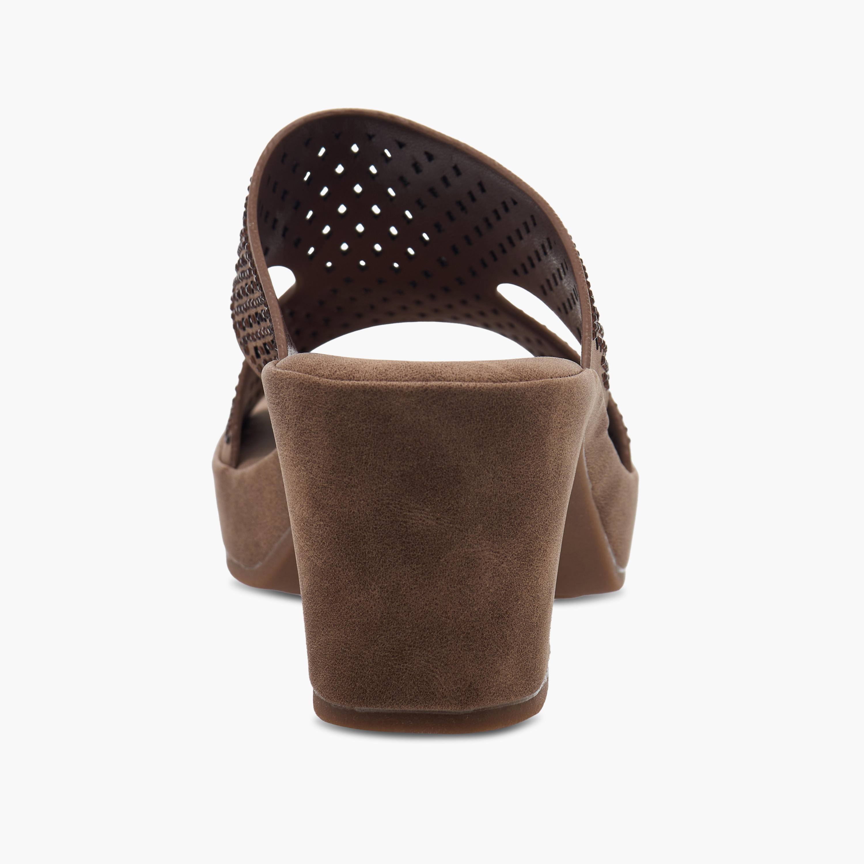 Le Confort Laser Cut Detail Slip-On Comfort Sandals with Block Heels-women-shoes-sandals-heeled-image-5