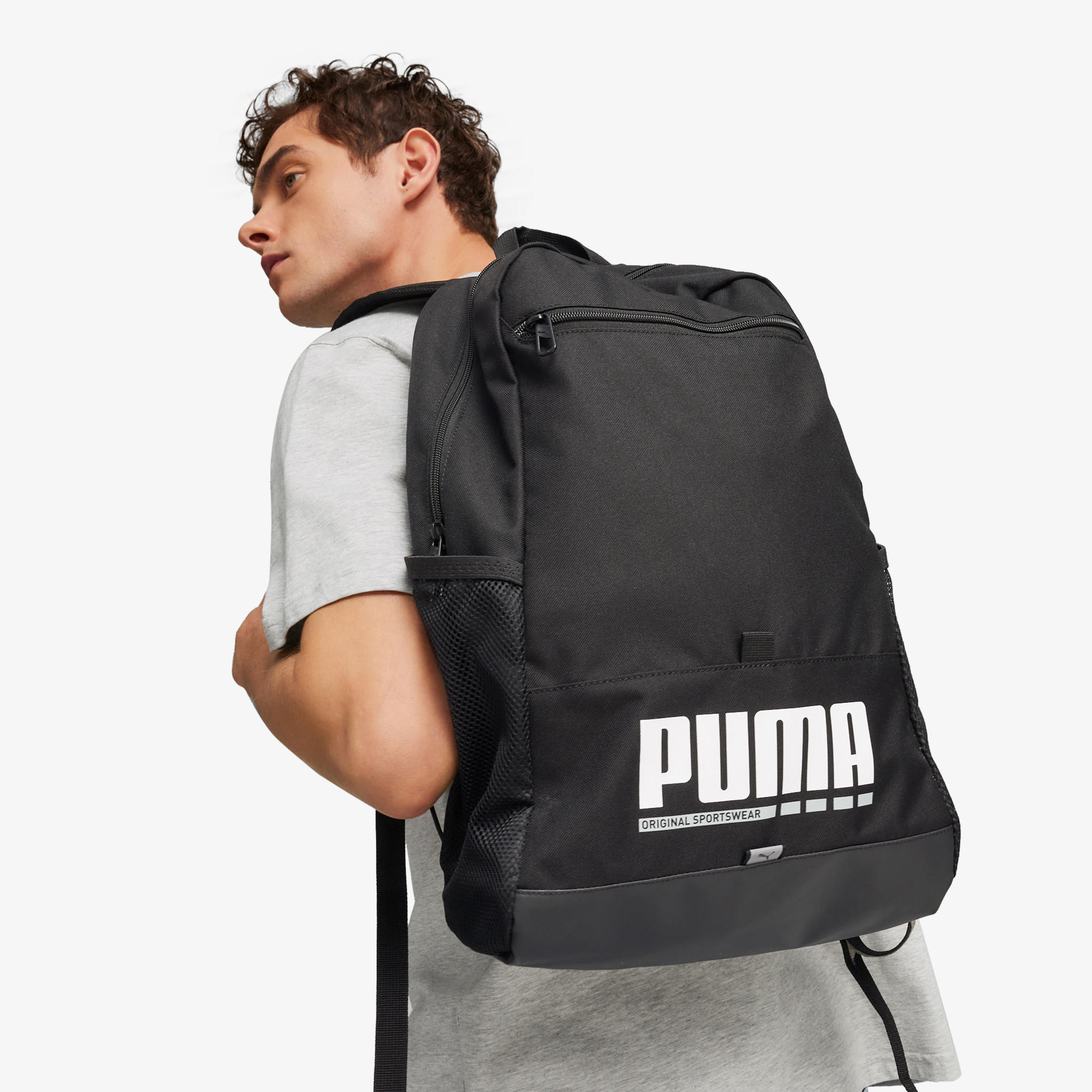 Puma Logo Print Backpack with Adjustable Straps and Zip Closure-school-bagsandbackpacks-backpacks-image-2