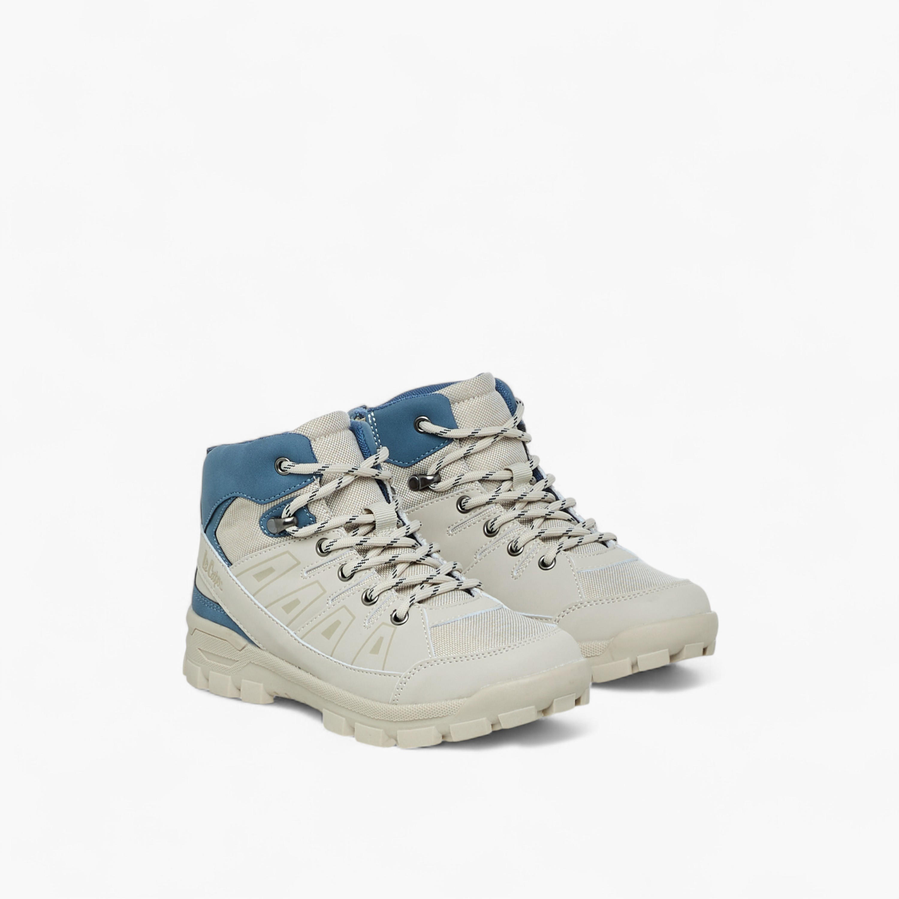 Lee Cooper Boys' Panelled Ankle Boots with Lace-Up Closure-boys-shoes-boots-image-1
