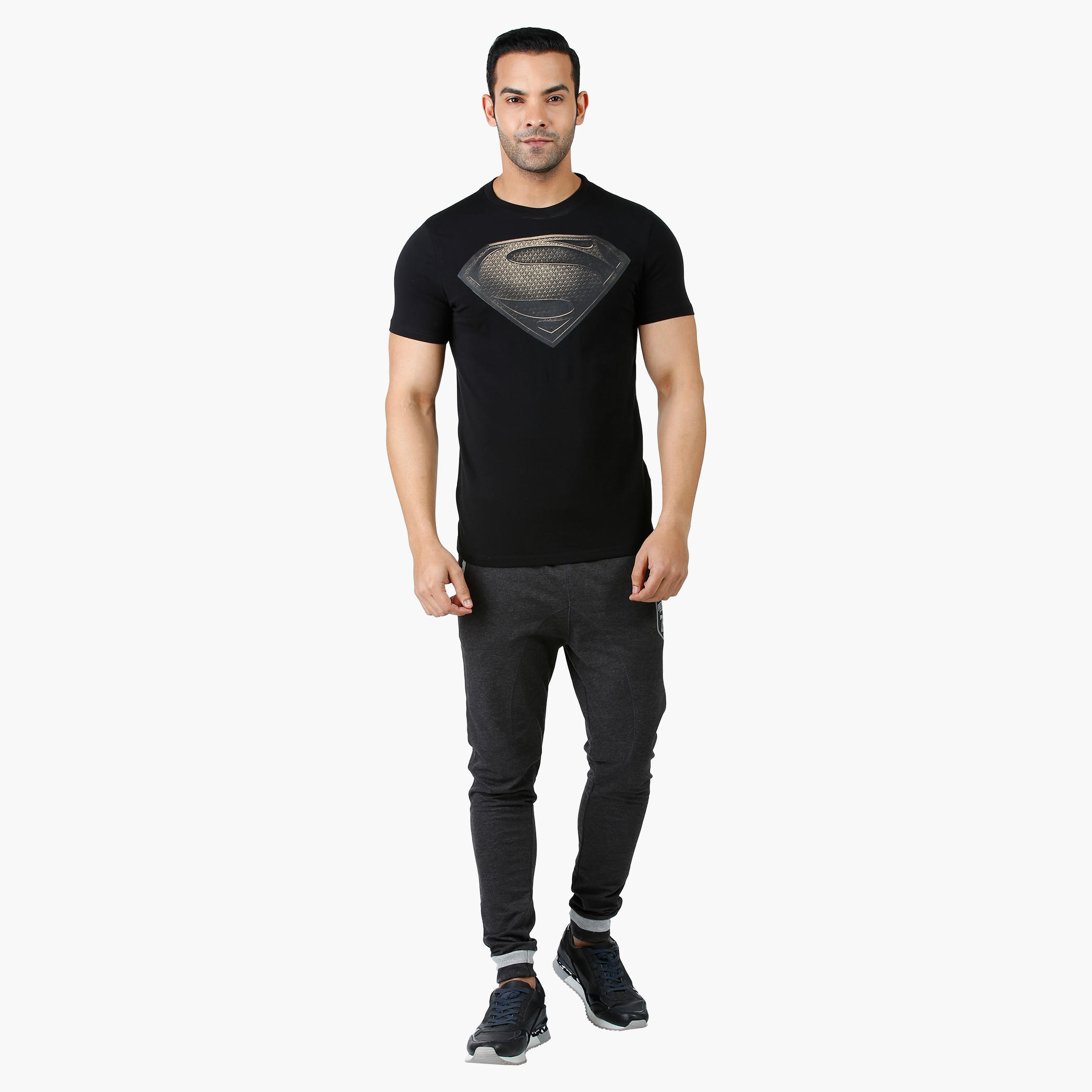 Superman Print T-Shirt with Round Neck and Short Sleeves-men-clothing-tshirtsandpolos-tshirts-image-5
