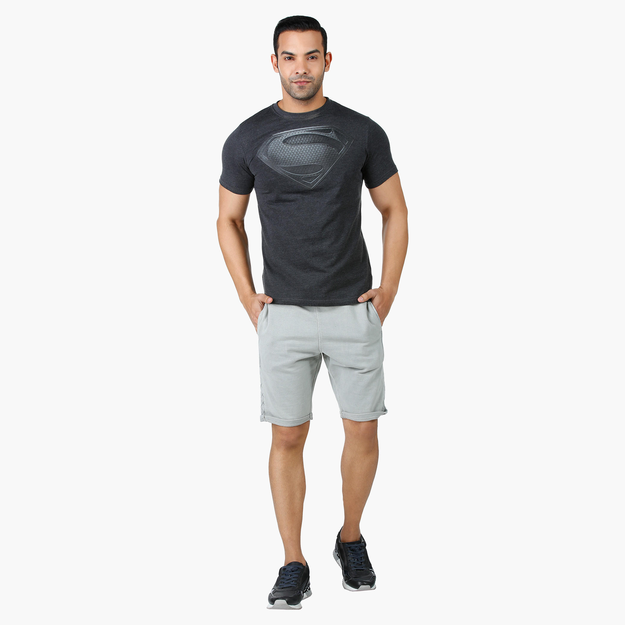 Superman Print T-Shirt with Round Neck and Short Sleeves-men-clothing-tshirtsandpolos-tshirts-image-5