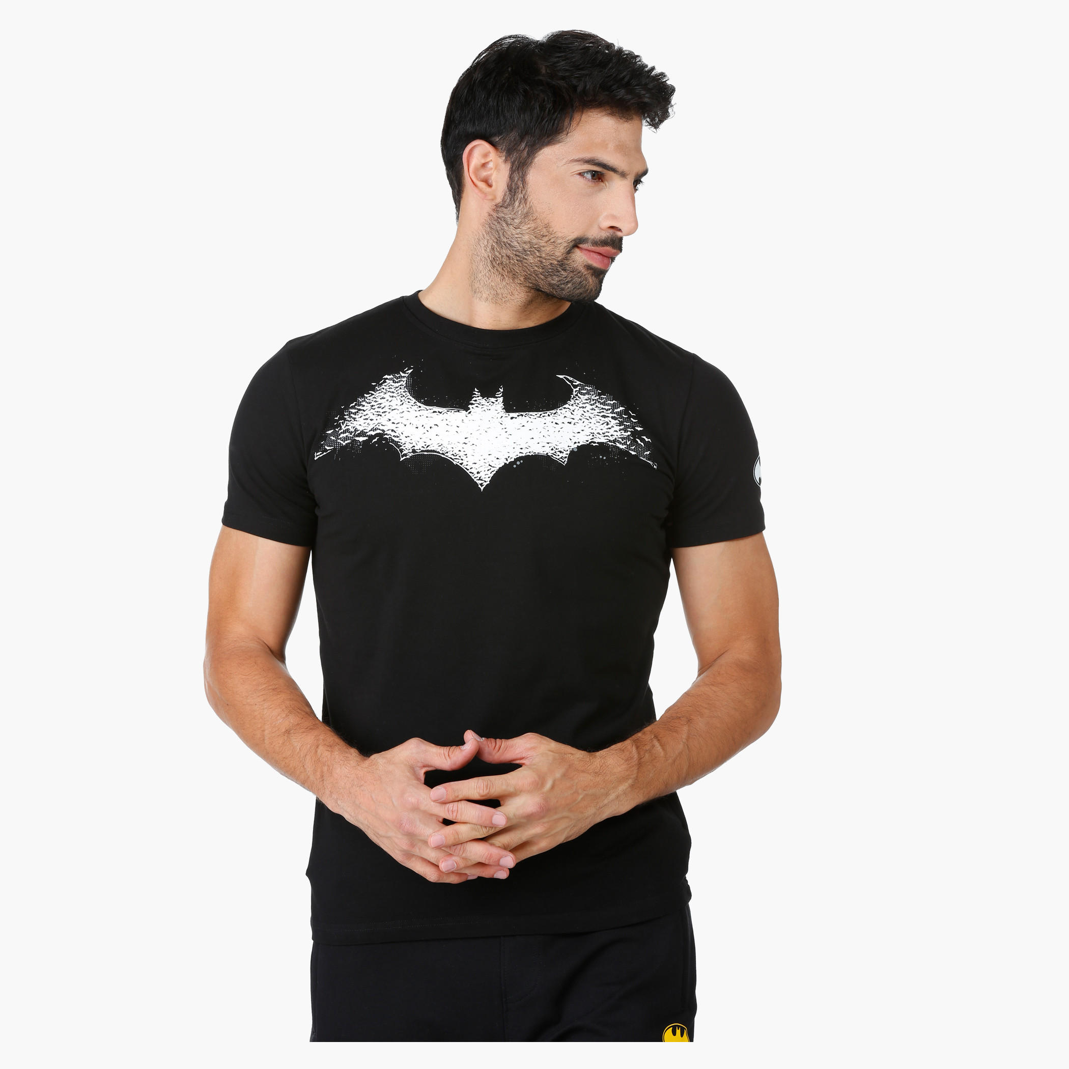 Batman Print T-Shirt with Round Neck and Short Sleeves-men-clothing-tshirtsandpolos-tshirts-image-1