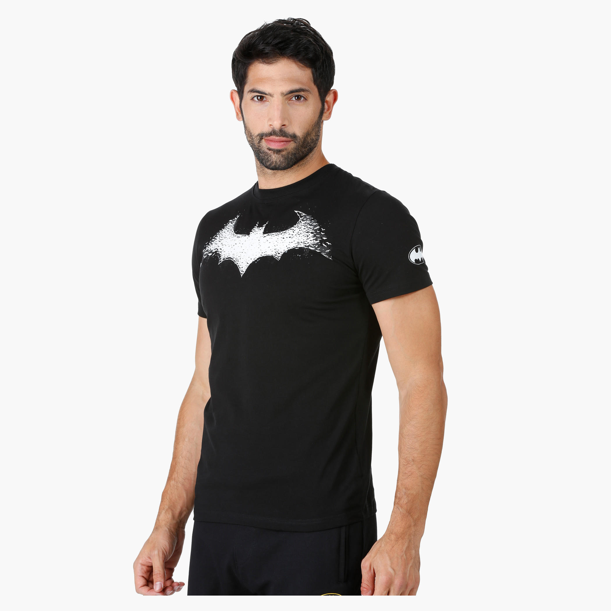Batman Print T-Shirt with Round Neck and Short Sleeves-men-clothing-tshirtsandpolos-tshirts-image-3