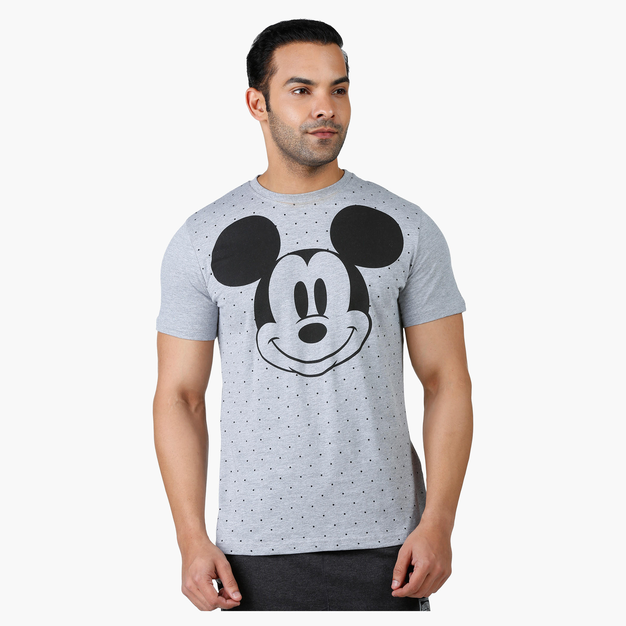 Mickey Mouse Print T-Shirt with Round neck and Short Sleeves-men-clothing-tshirtsandpolos-tshirts-image-1