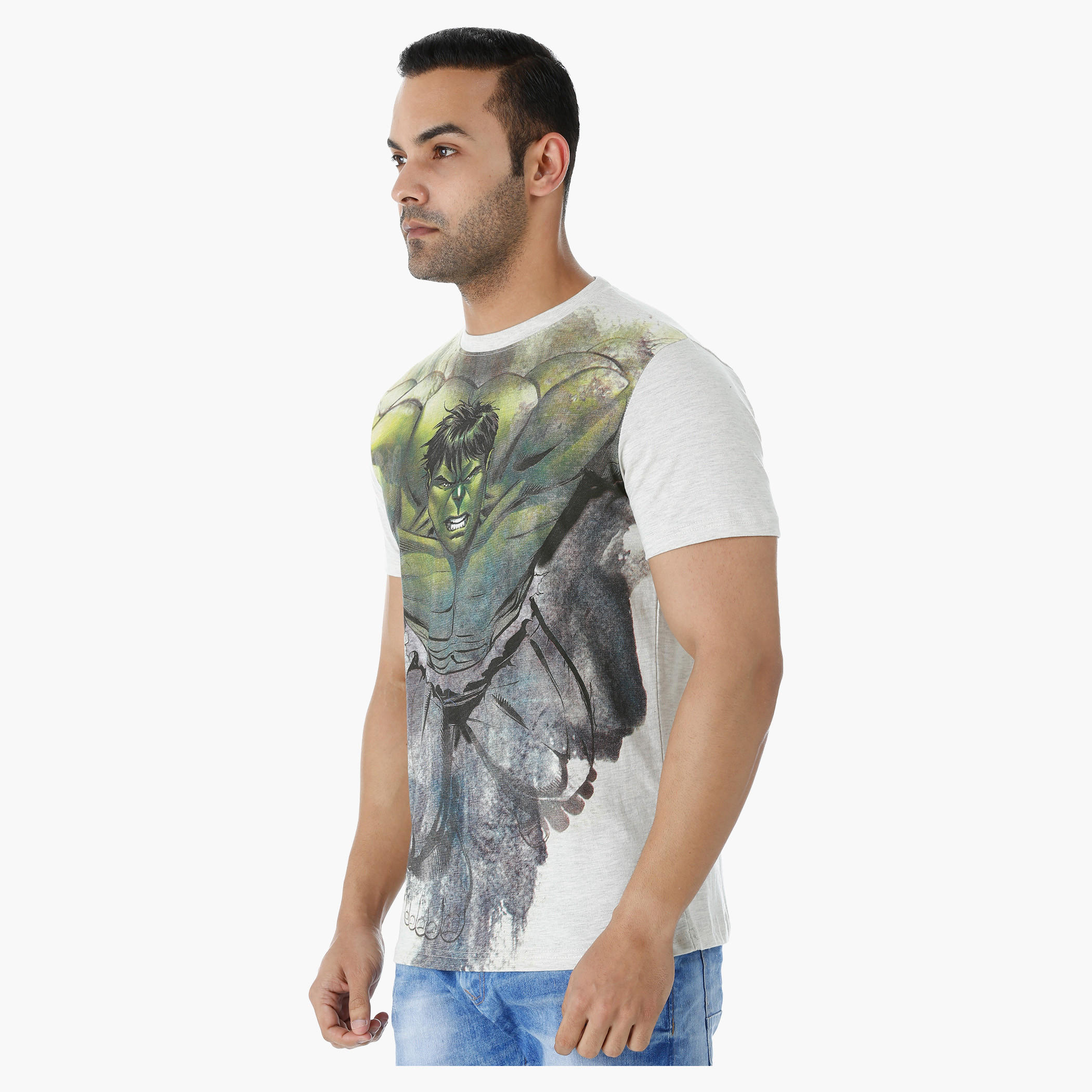 Hulk Printed T-shirt with Crew Neck and Short Sleeves-men-clothing-tshirtsandpolos-tshirts-image-3