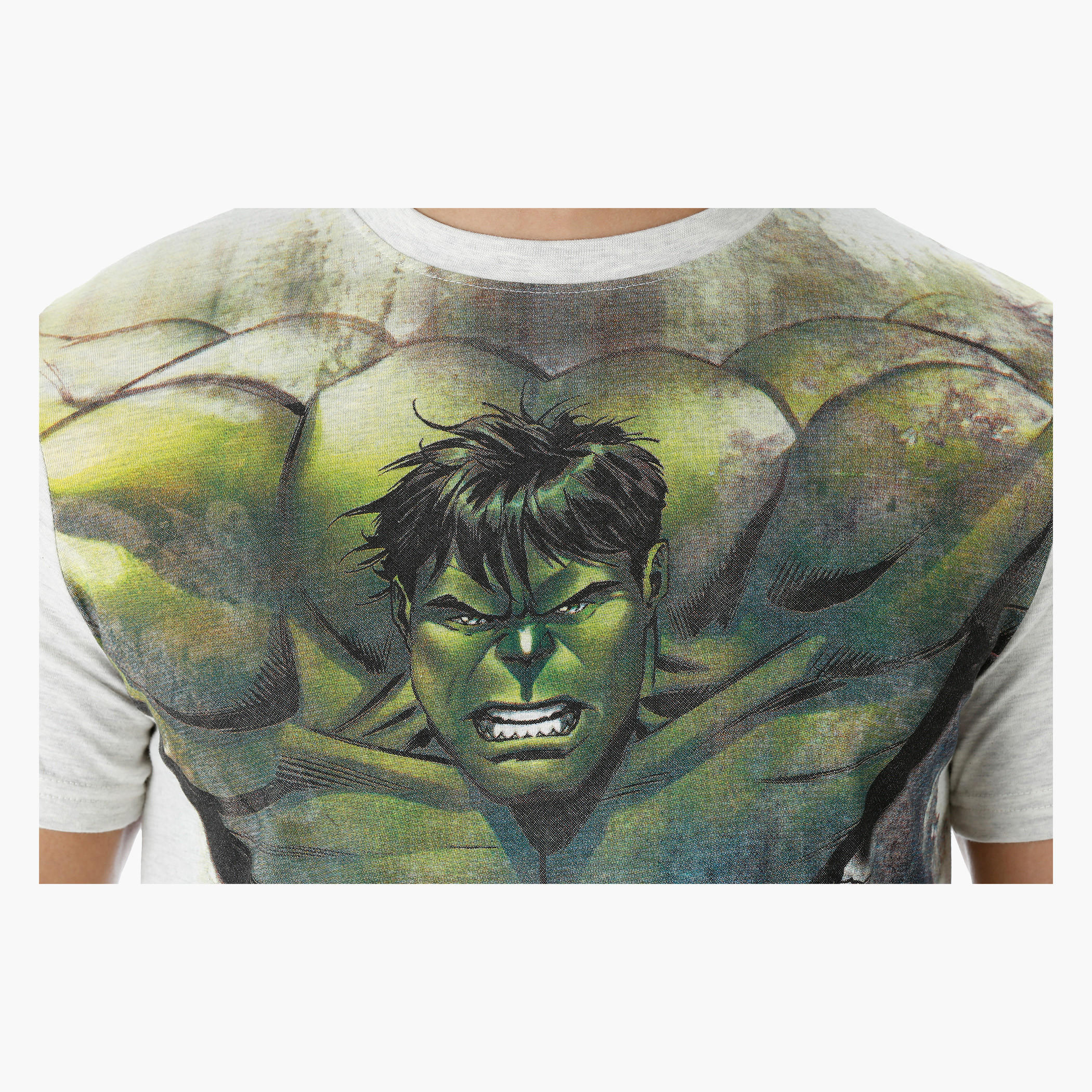 Hulk Printed T-shirt with Crew Neck and Short Sleeves-men-clothing-tshirtsandpolos-tshirts-image-4