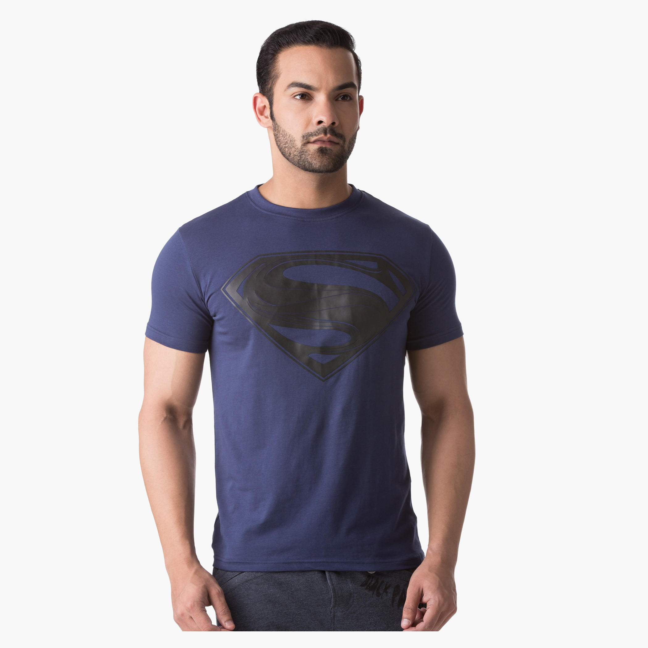 Superman Print T-Shirt with Round Neck and Half Sleeves-men-clothing-tshirtsandpolos-tshirts-image-1