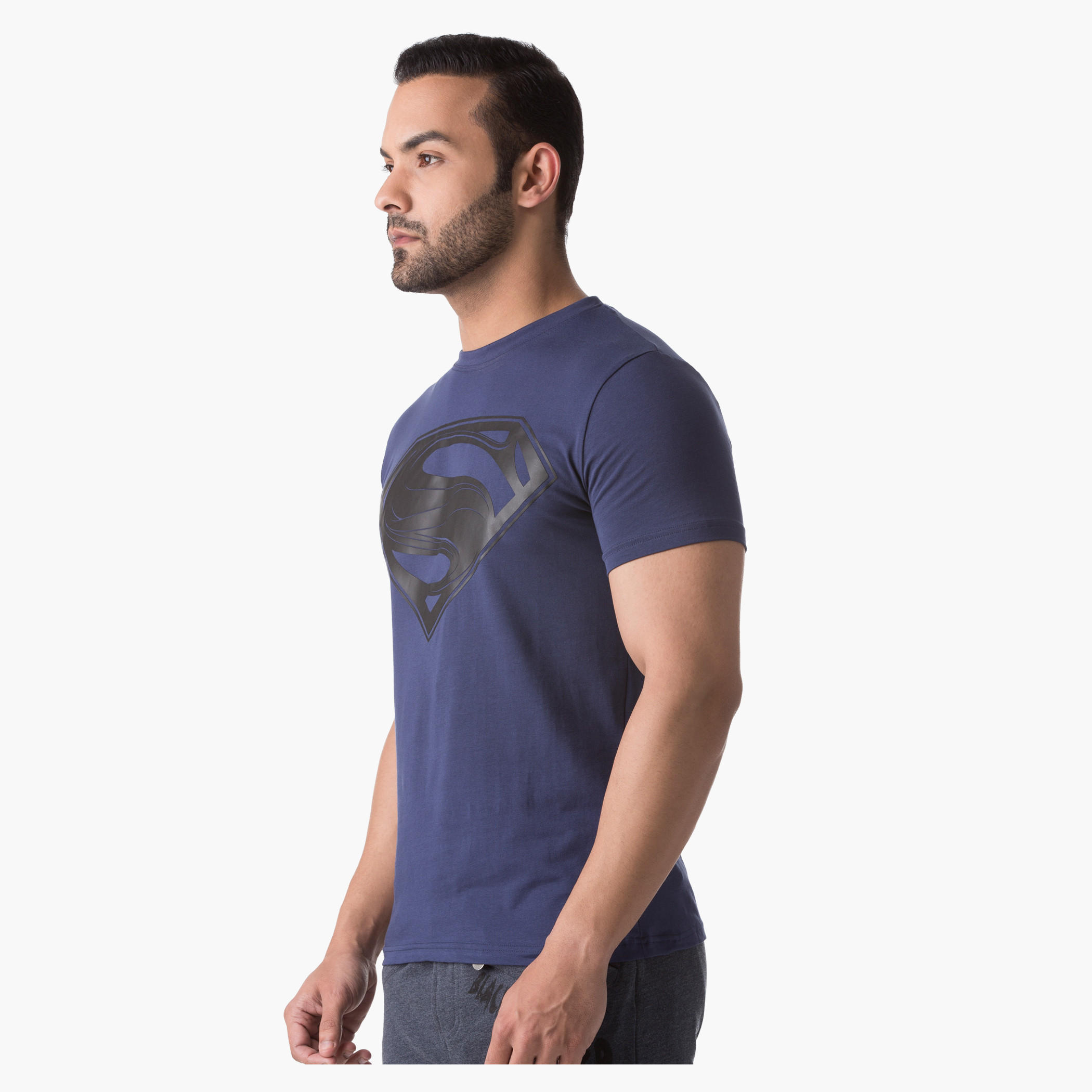Superman Print T-Shirt with Round Neck and Half Sleeves-men-clothing-tshirtsandpolos-tshirts-image-3