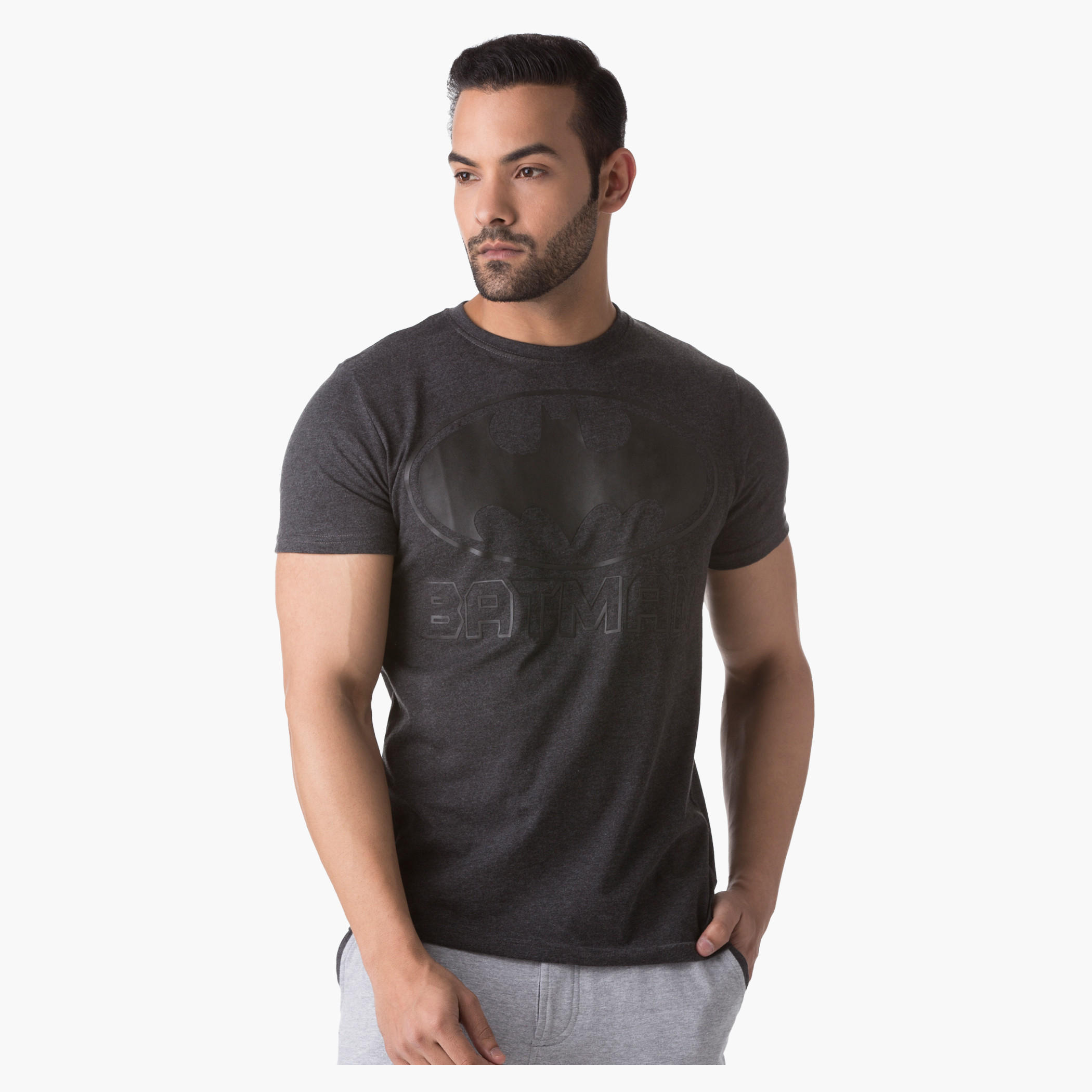 Batman Print T-Shirt with Round Neck and Half Sleeves-men-clothing-tshirtsandpolos-tshirts-image-1