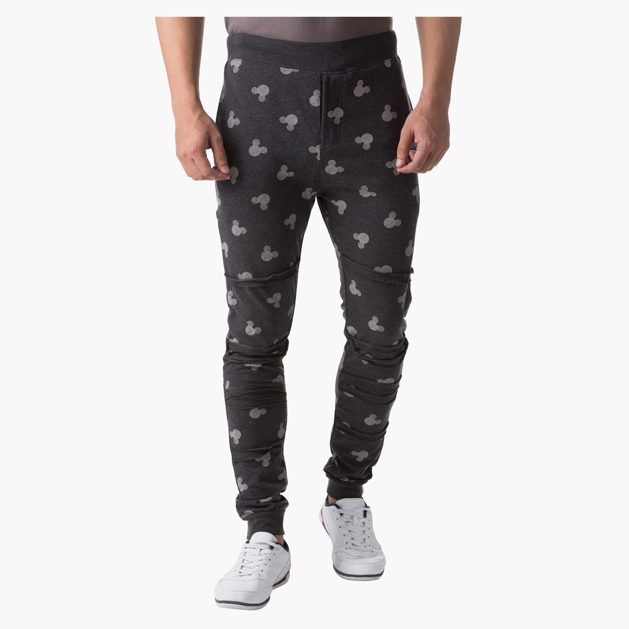 Mickey Mouse Print Jog Pants in Slim Fit-men-clothing-bottoms-joggers-image-1