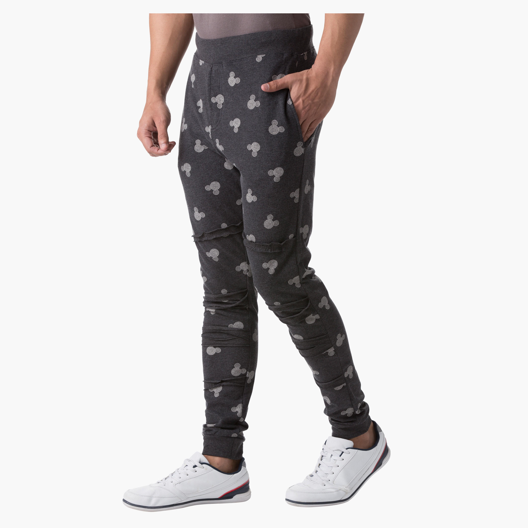 Mickey Mouse Print Jog Pants in Slim Fit-men-clothing-bottoms-joggers-image-3