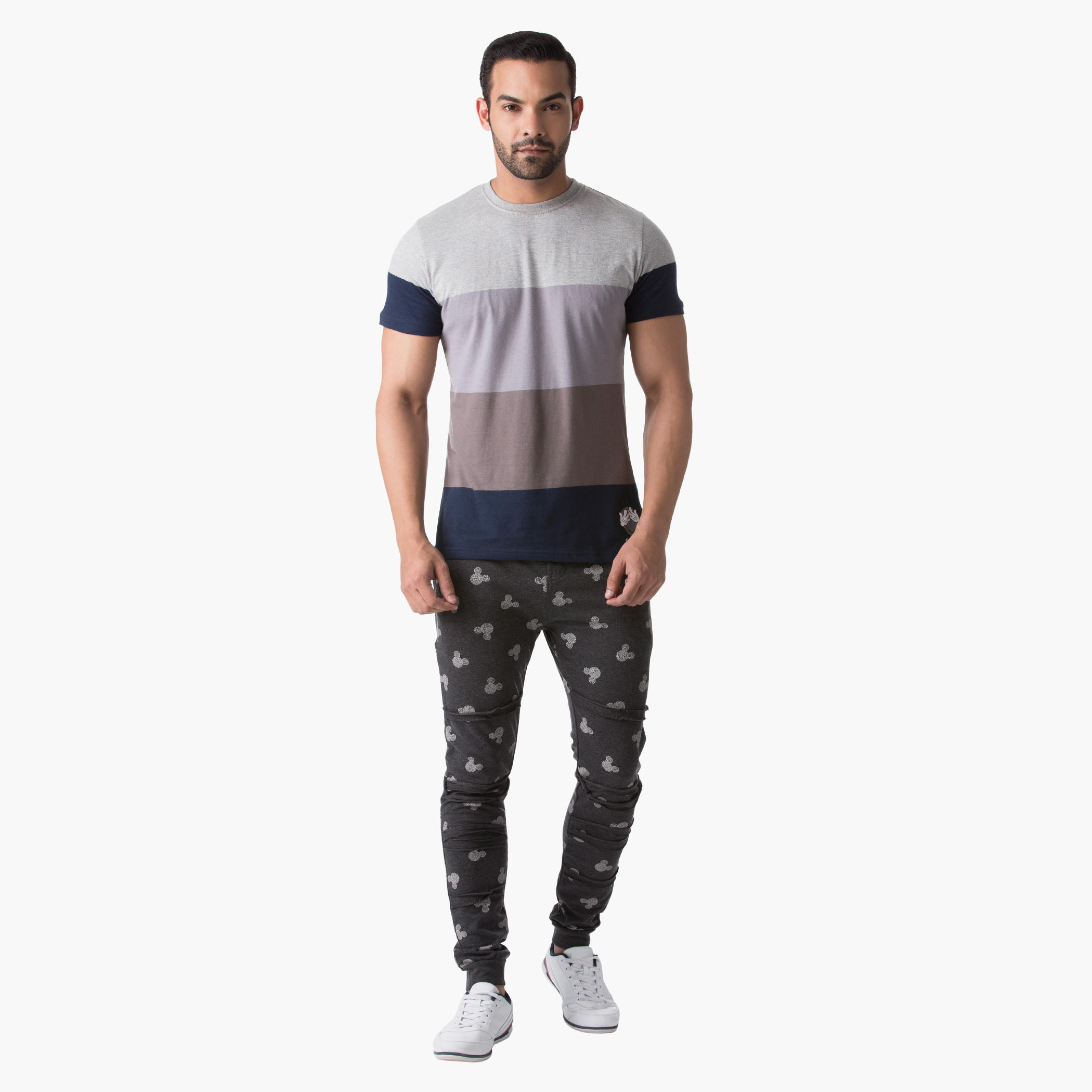 Mickey Mouse Print Jog Pants in Slim Fit-men-clothing-bottoms-joggers-image-5