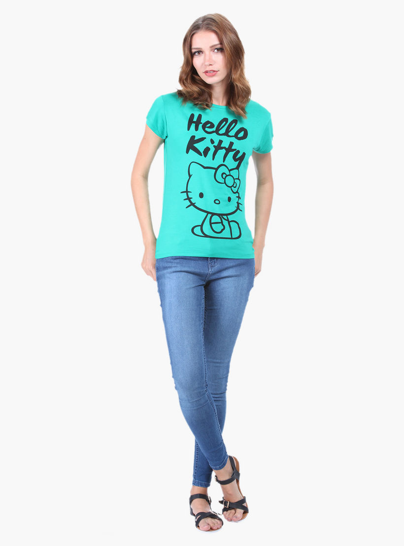 Hello Kitty Printed T-shirt-women-clothing-tshirts-image-5