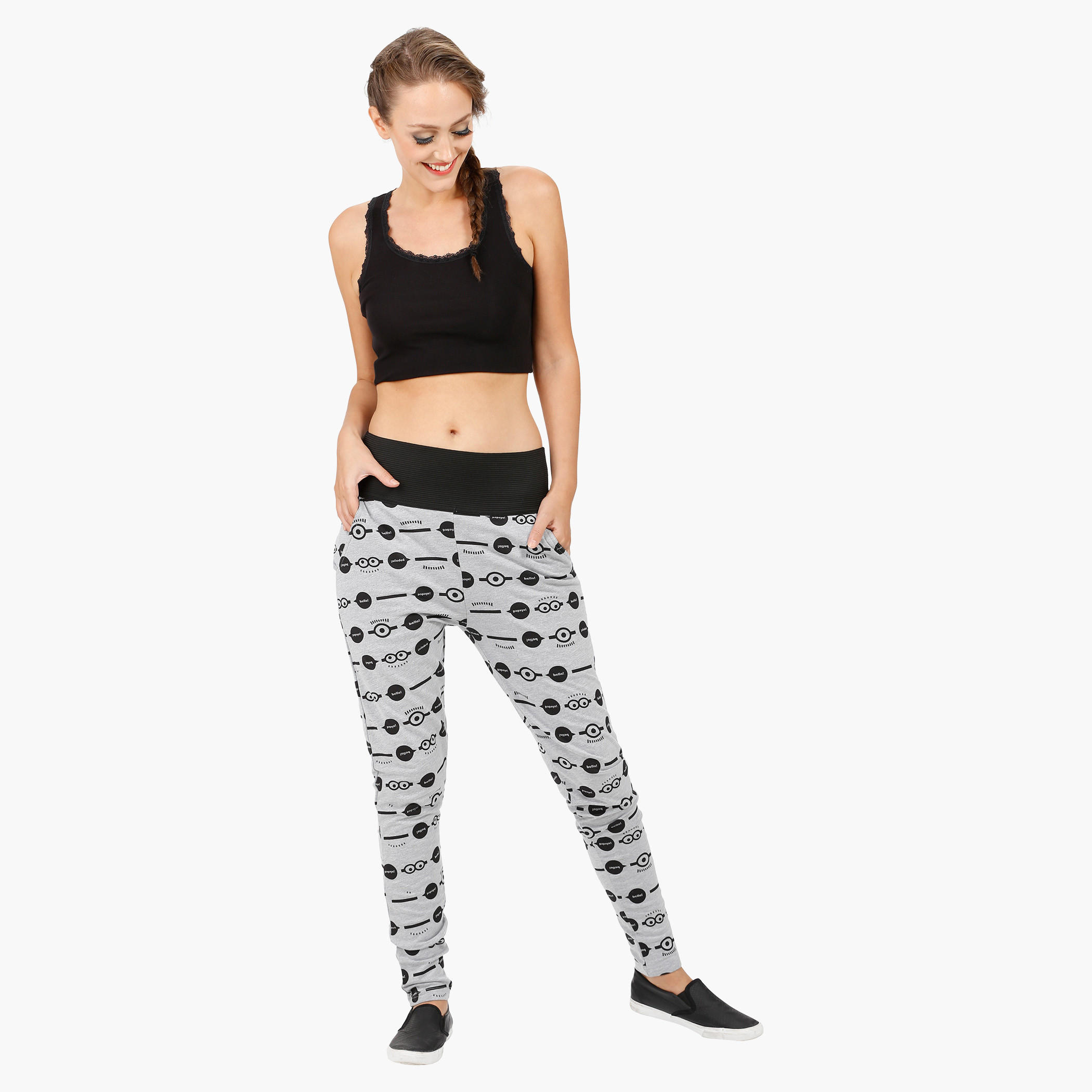 Minion Print Jog Pants-women-clothing-bottoms-joggers-image-1