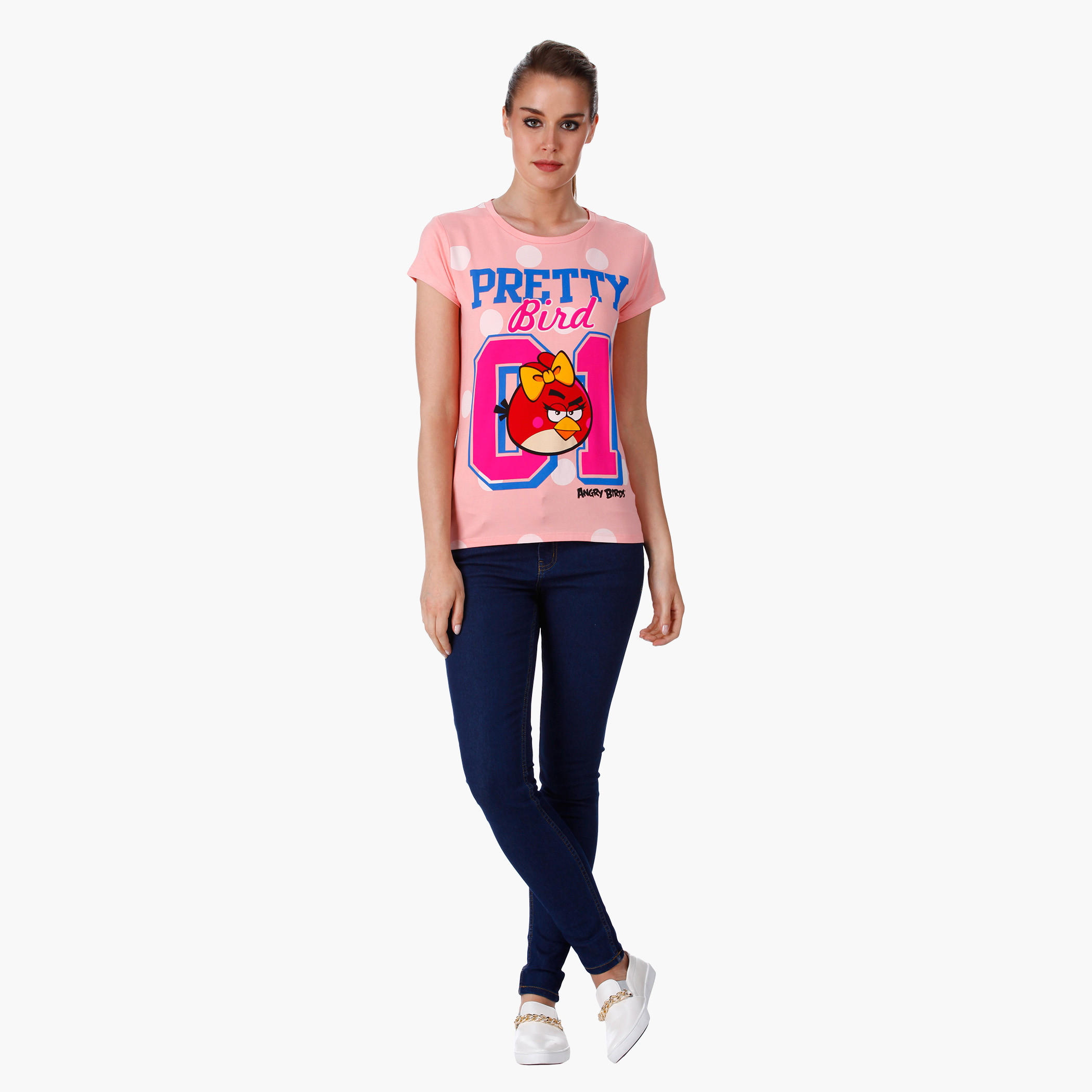 Angry Birds Printed T-Shirt with Half Sleeves in Regular Fit-women-clothing-tshirts-image-5