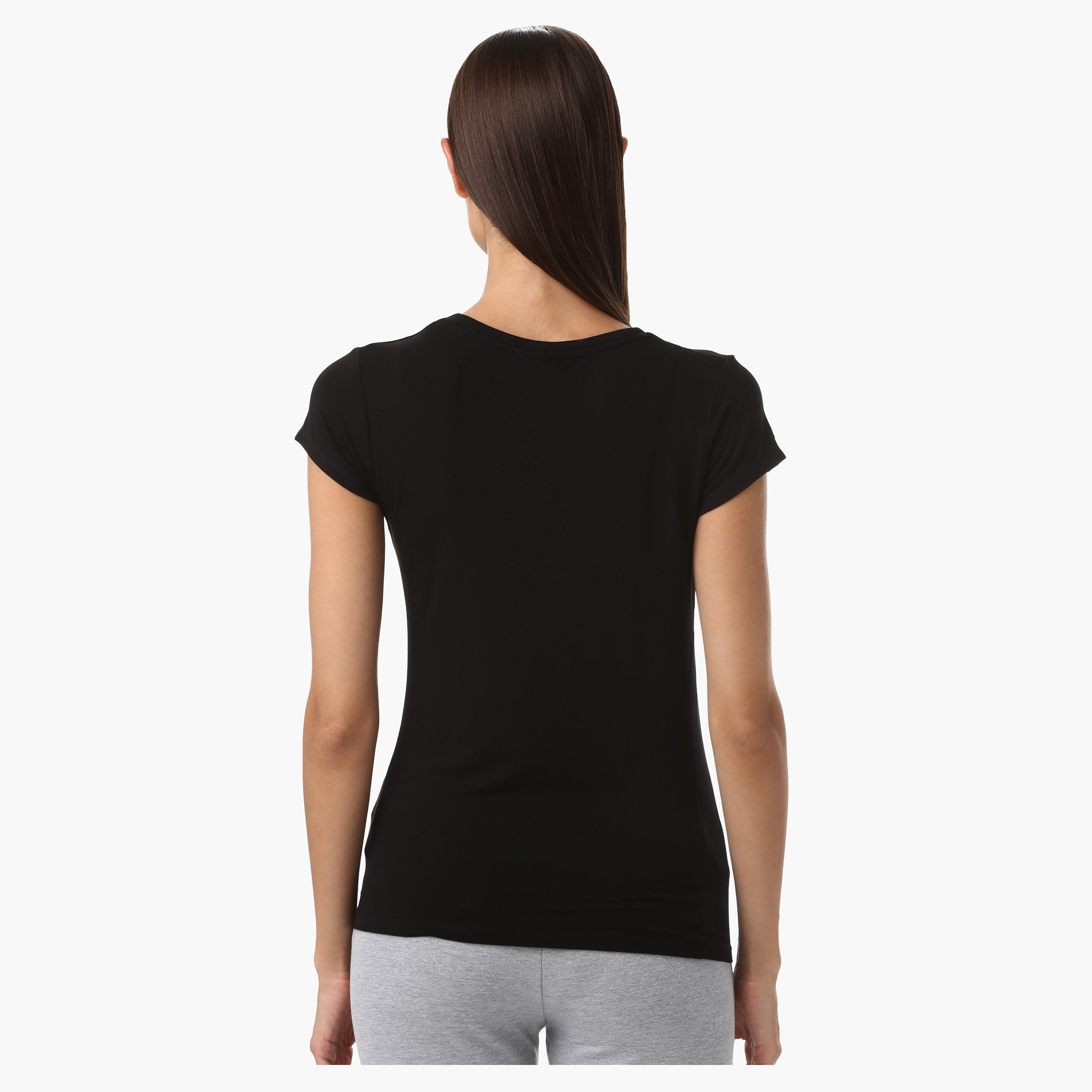 Basic Mickey Mouse Print T-Shirt with Half Sleeves-women-clothing-tshirts-image-2