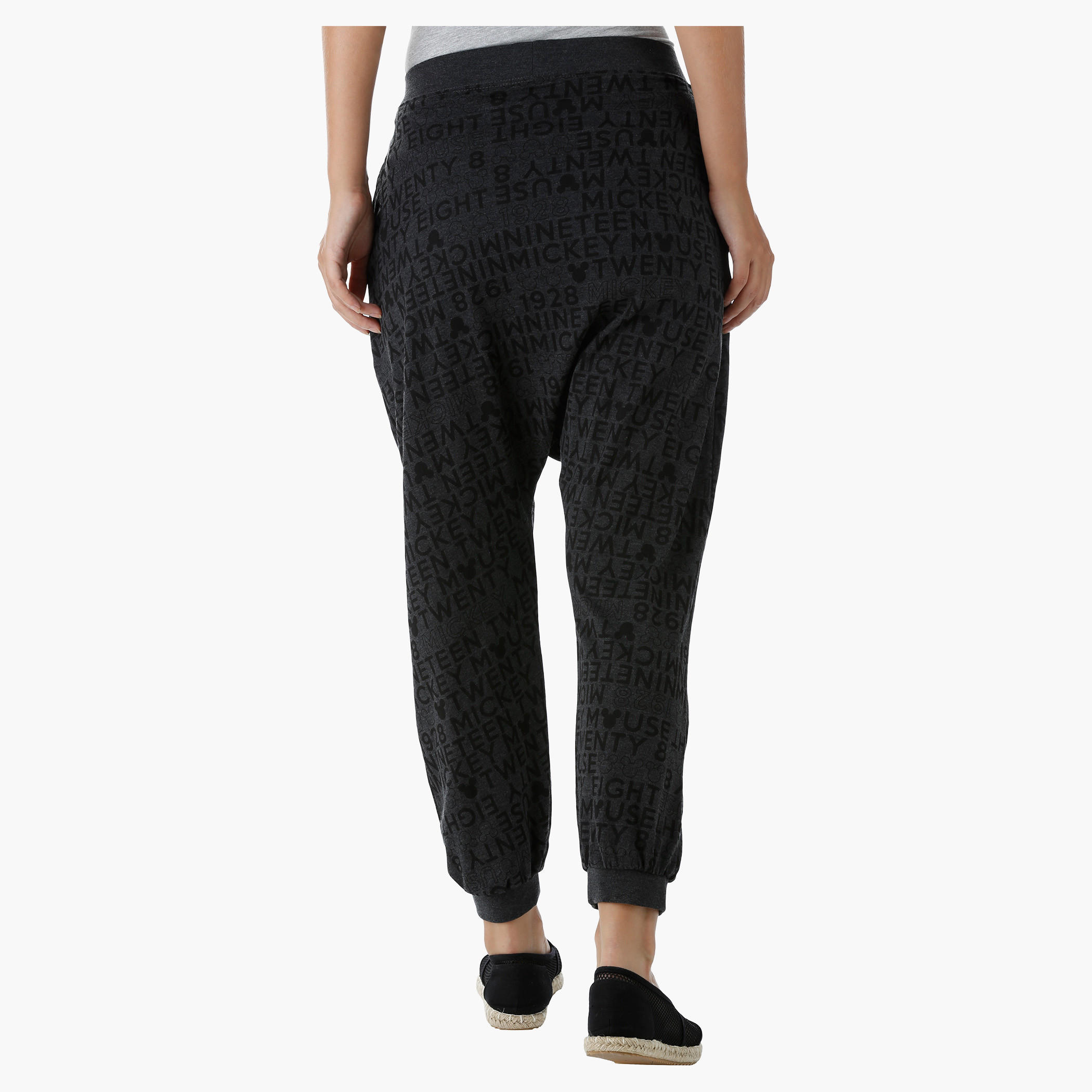 Mickey Mouse Printed Pants with Elastic Waistband-women-clothing-bottoms-joggers-image-2