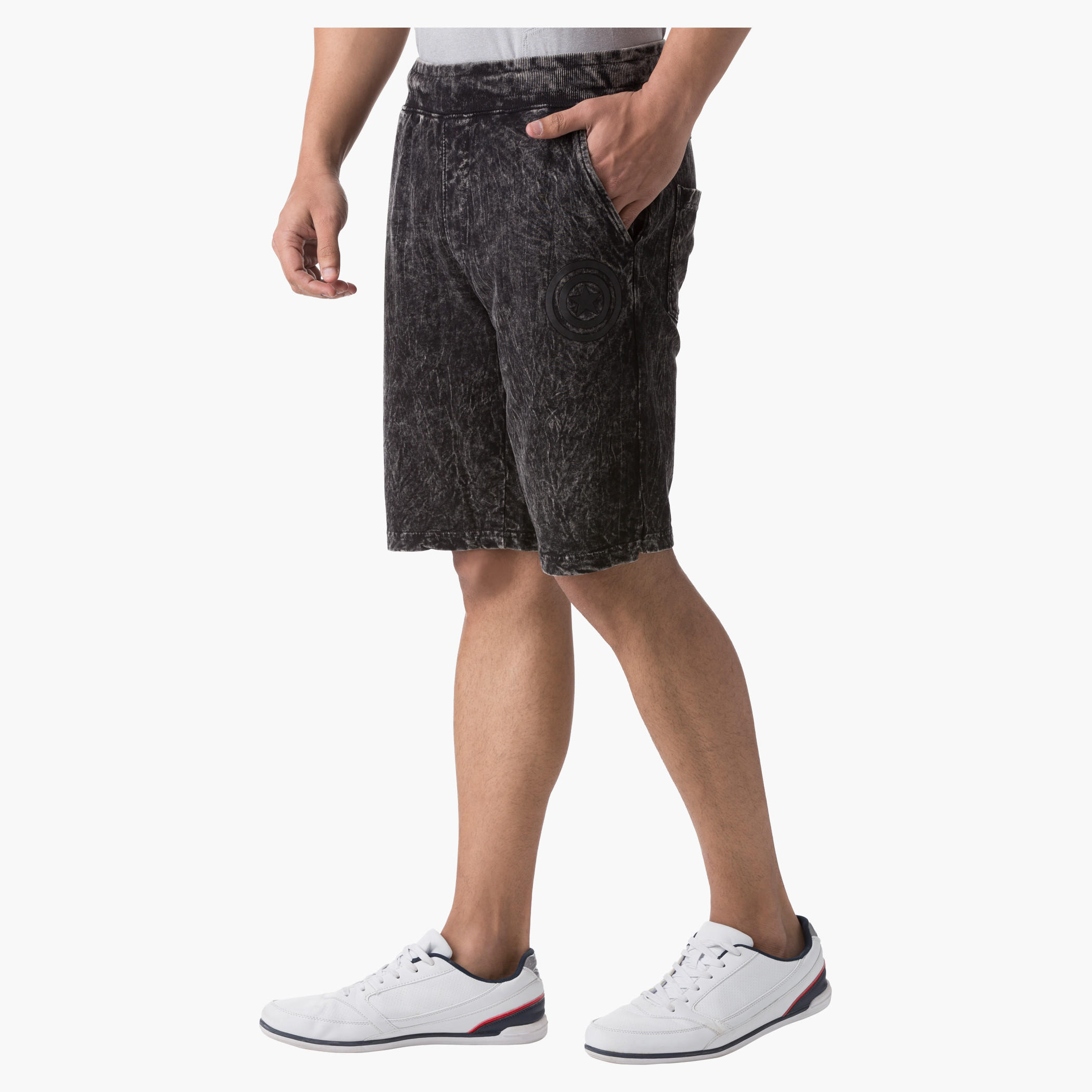 Captain America Cotton Shorts in Slim Fit-men-clothing-bottoms-shorts-image-3