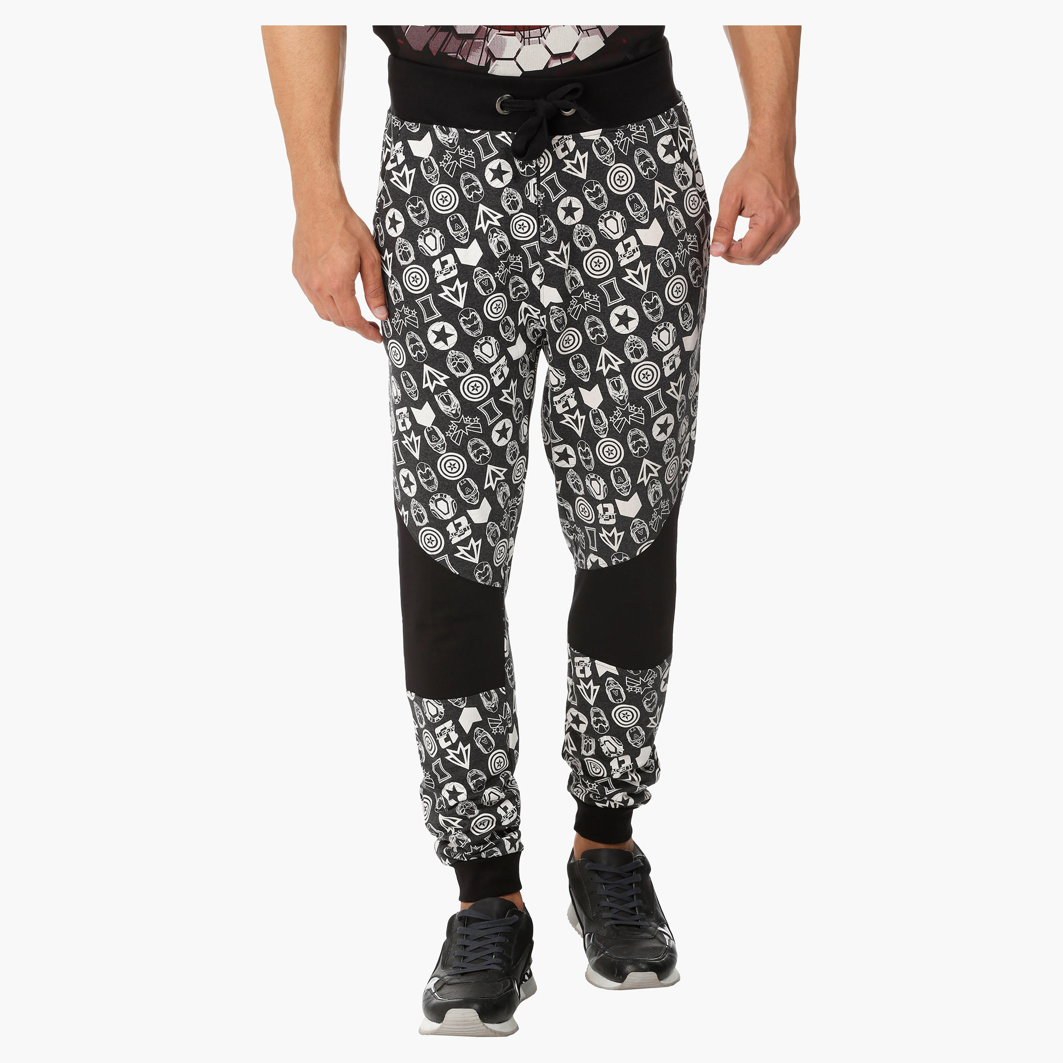 Graphic Print Cuffed Jog Pants-men-clothing-bottoms-joggers-image-1