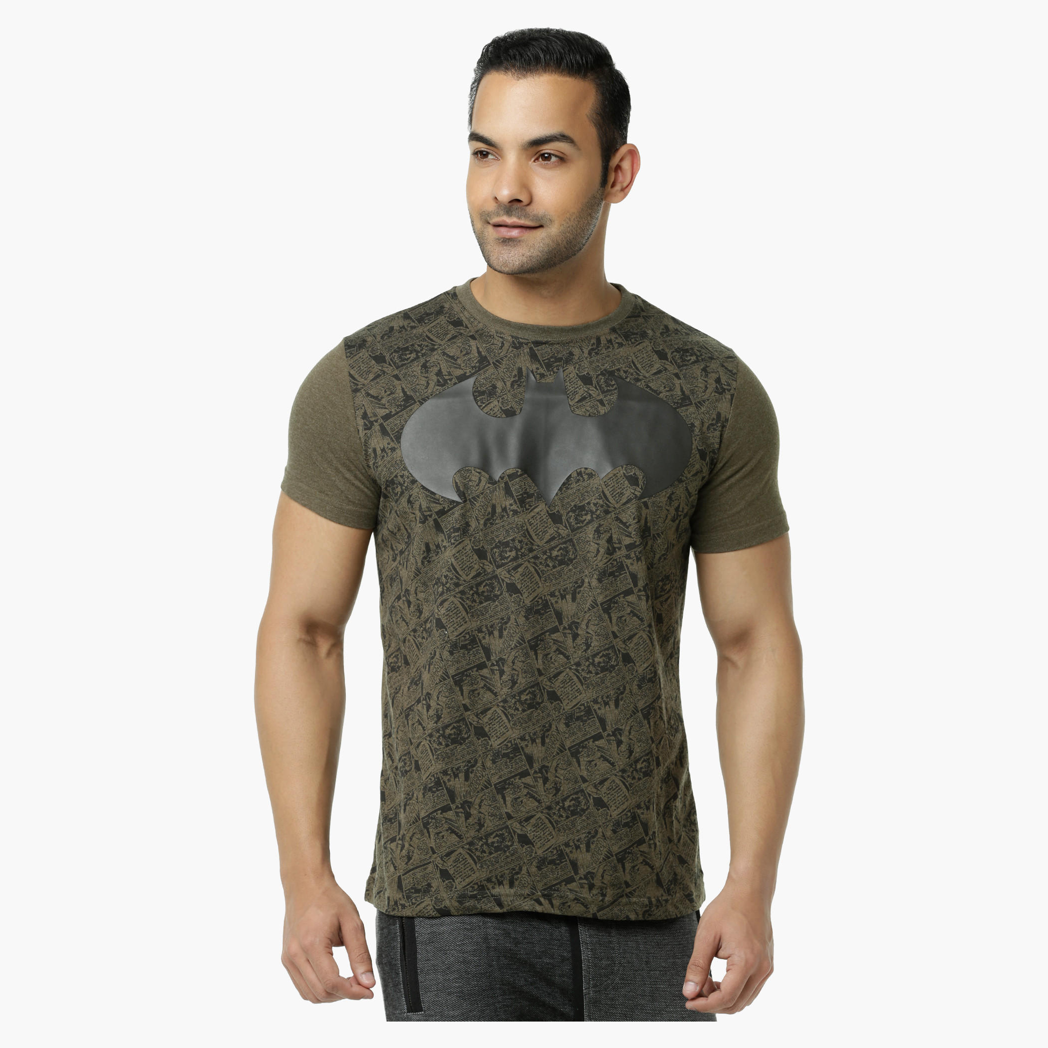 Batman Printed Crew Neck T-Shirt with Short Sleeves-men-clothing-tshirtsandpolos-tshirts-image-1