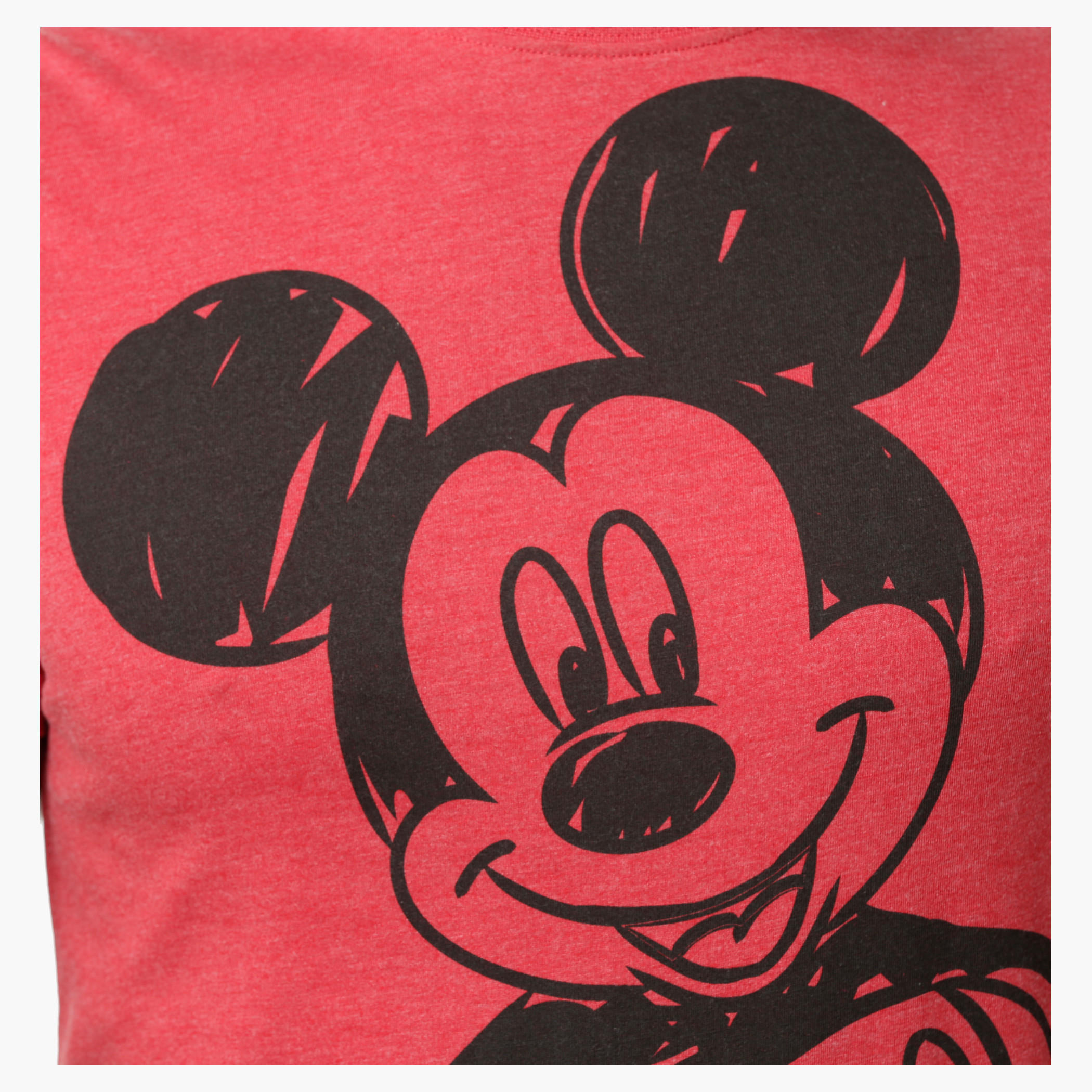 Mickey Mouse Printed Crew Neck T-Shirt with Short Sleeves-men-clothing-tshirtsandpolos-tshirts-image-4
