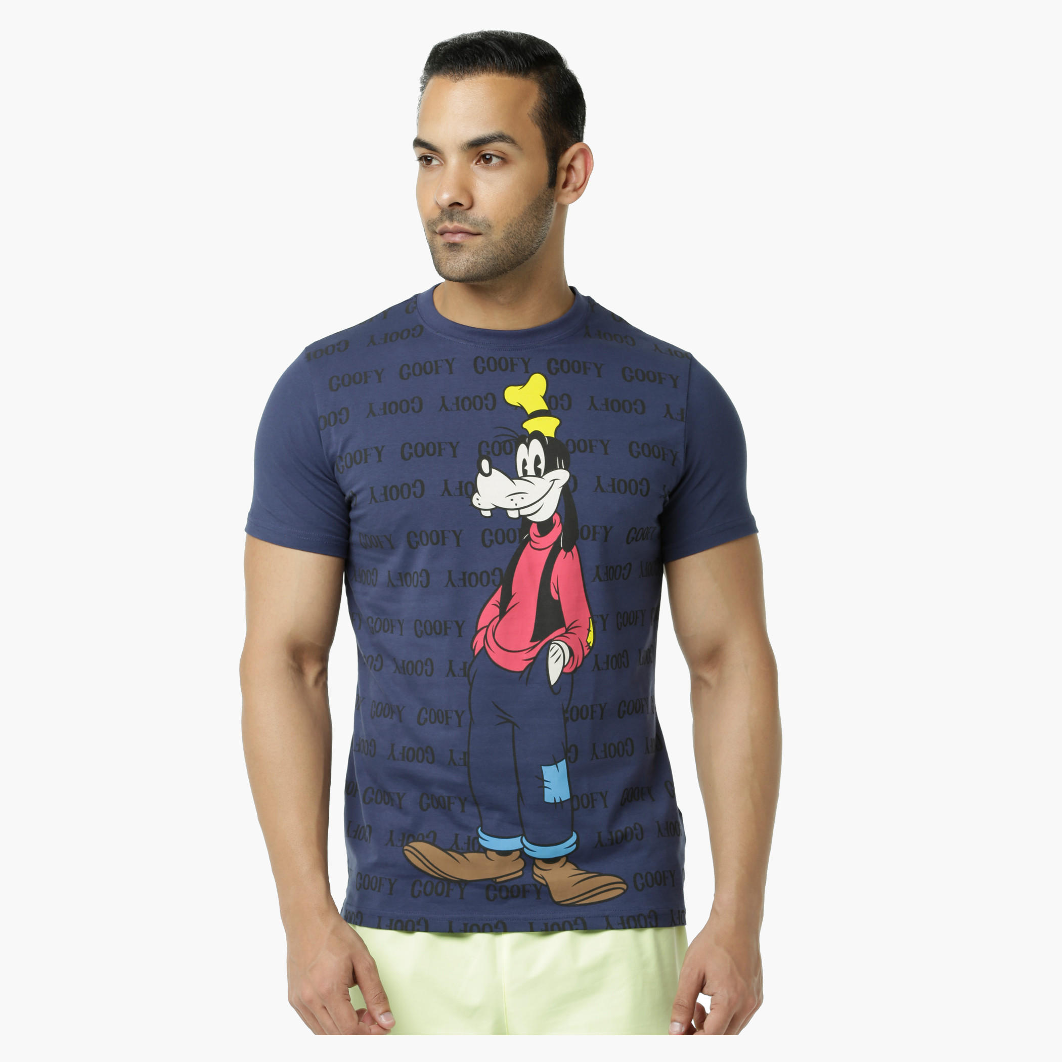 Goofy Printed Crew Neck T-Shirt with Short Sleeves-men-clothing-tshirtsandpolos-tshirts-image-5