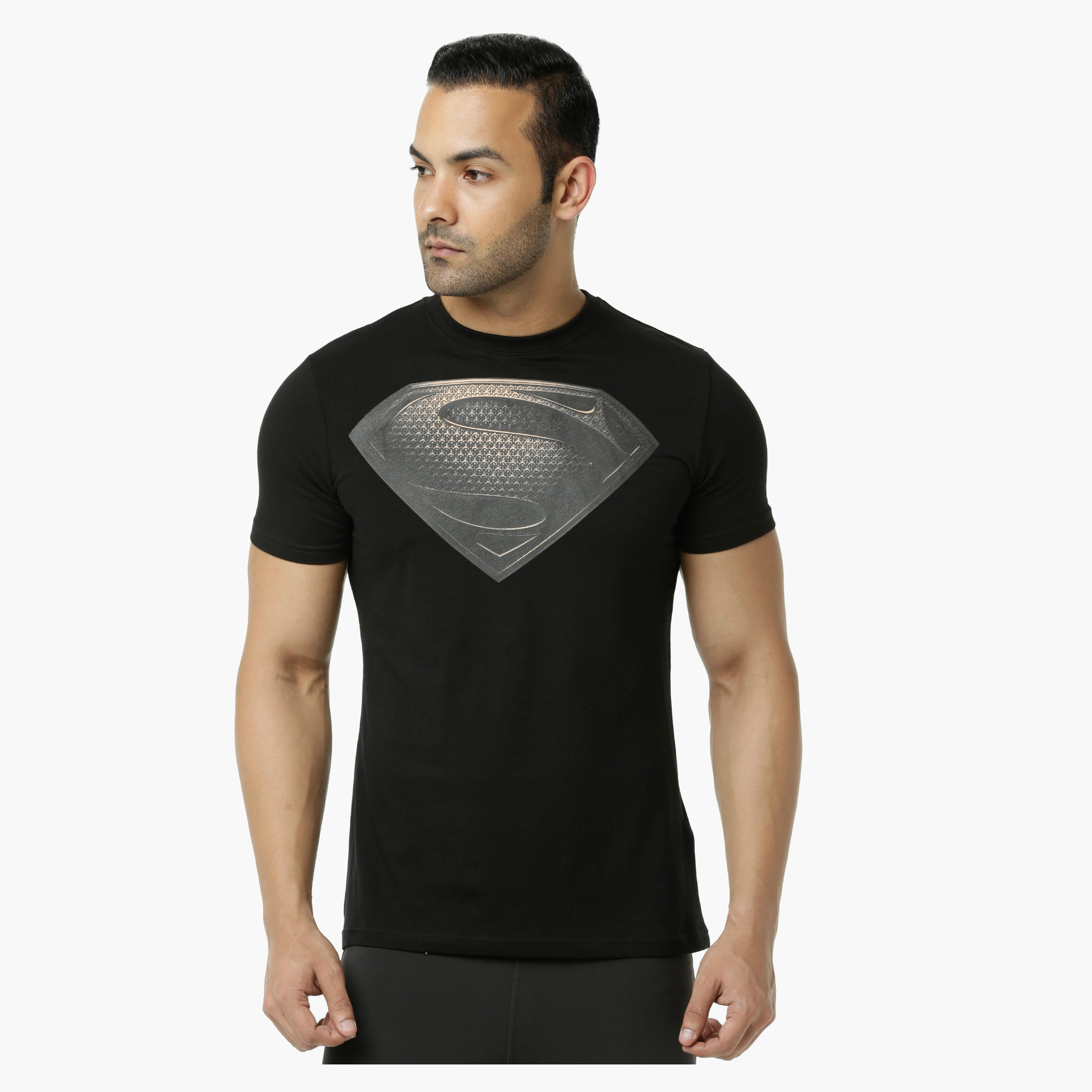 Superman Printed Crew Neck T-Shirt with Short Sleeves-men-clothing-tshirtsandpolos-tshirts-image-1